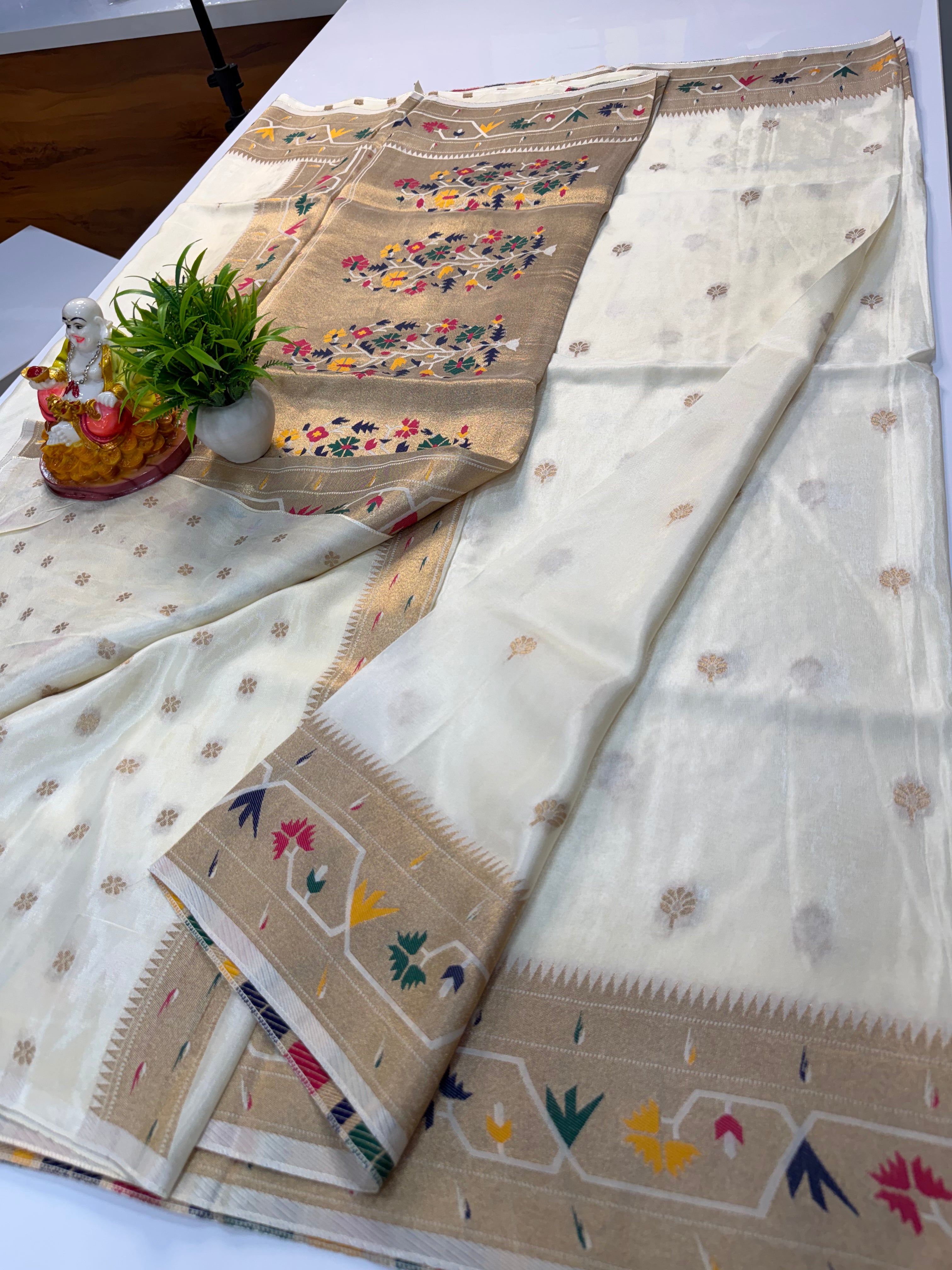 Premium Viscose Saree with Paithani Border, Rich Pallu & Butta Blouse – Elegant Traditional Wear | Padmavathi Silks and Sarees
