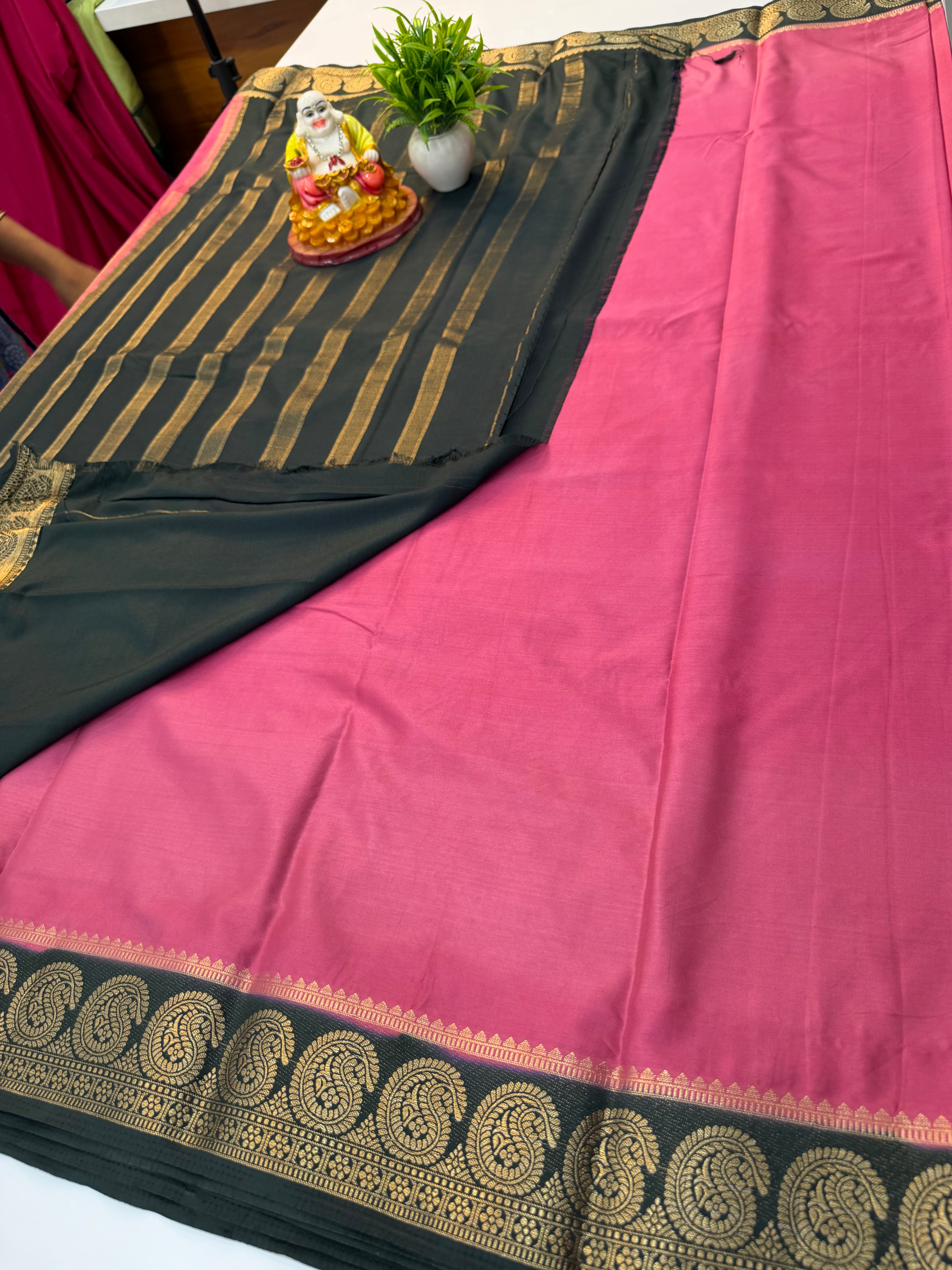 Premium Mysore Crepe Silk Saree with Mango Border