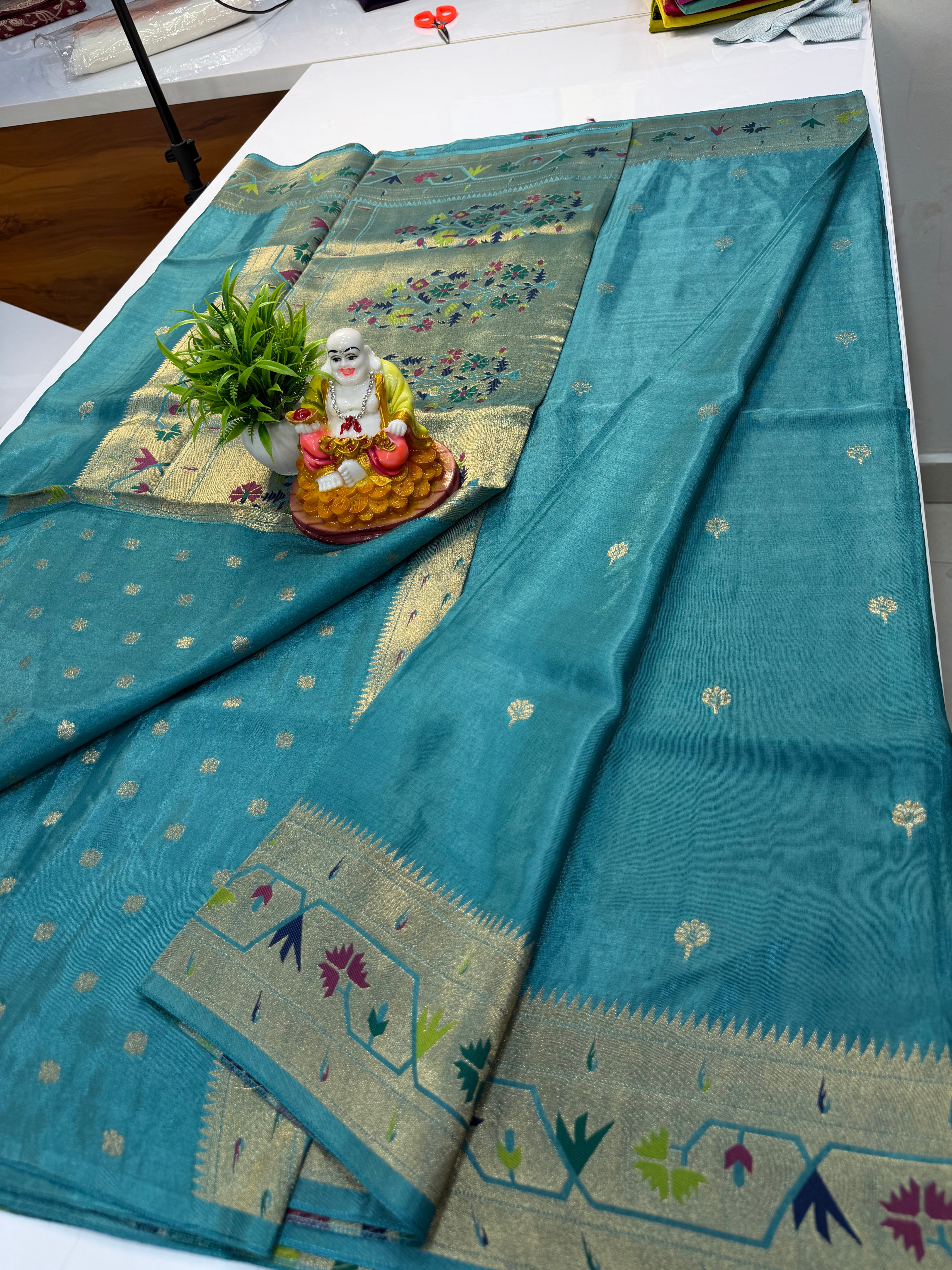 Premium Viscose Saree with Paithani Border, Rich Pallu & Butta Blouse – Elegant Traditional Wear | Padmavathi Silks and Sarees