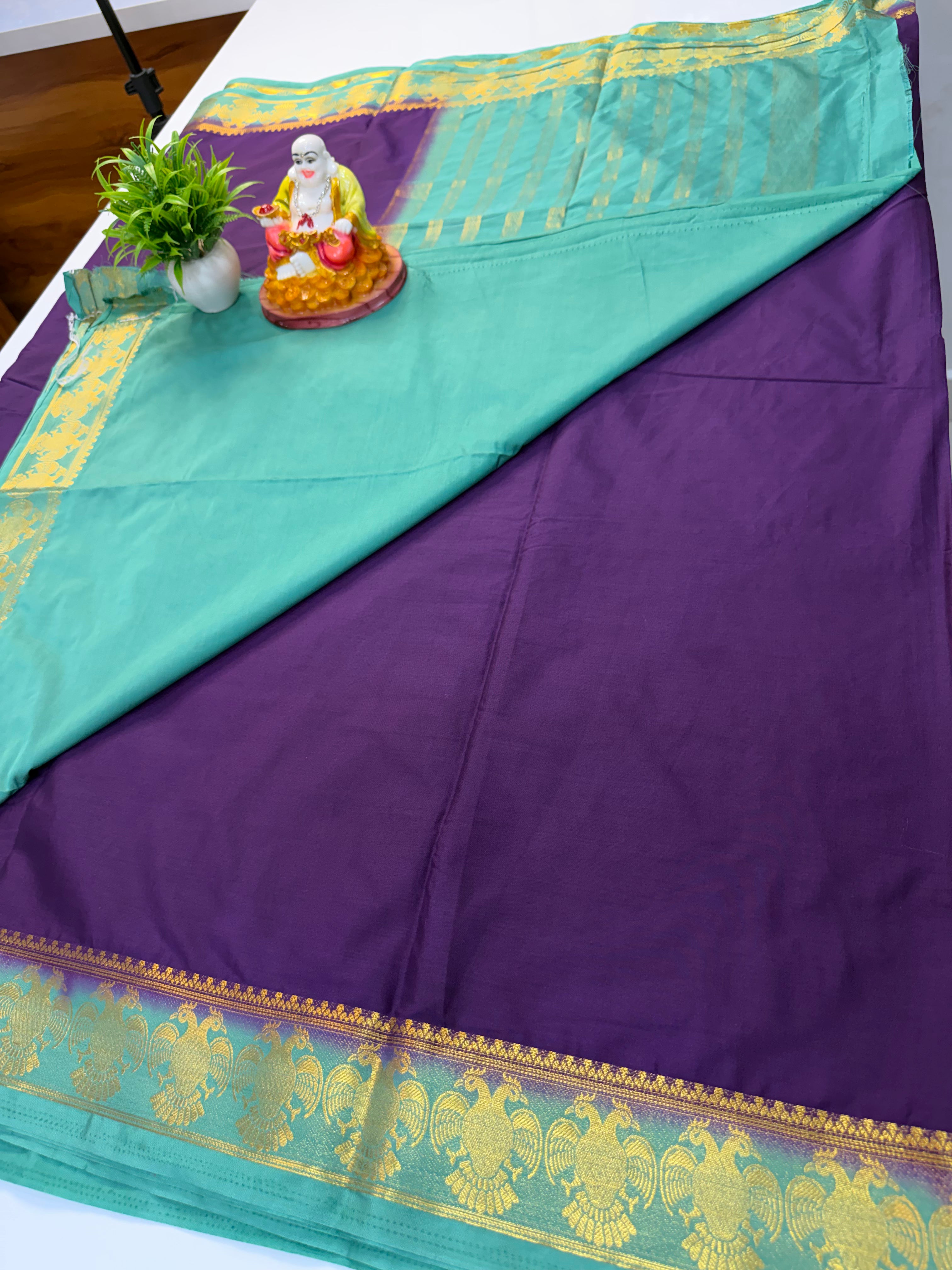 Mysore Crepe Silk Saree with Garuda Border