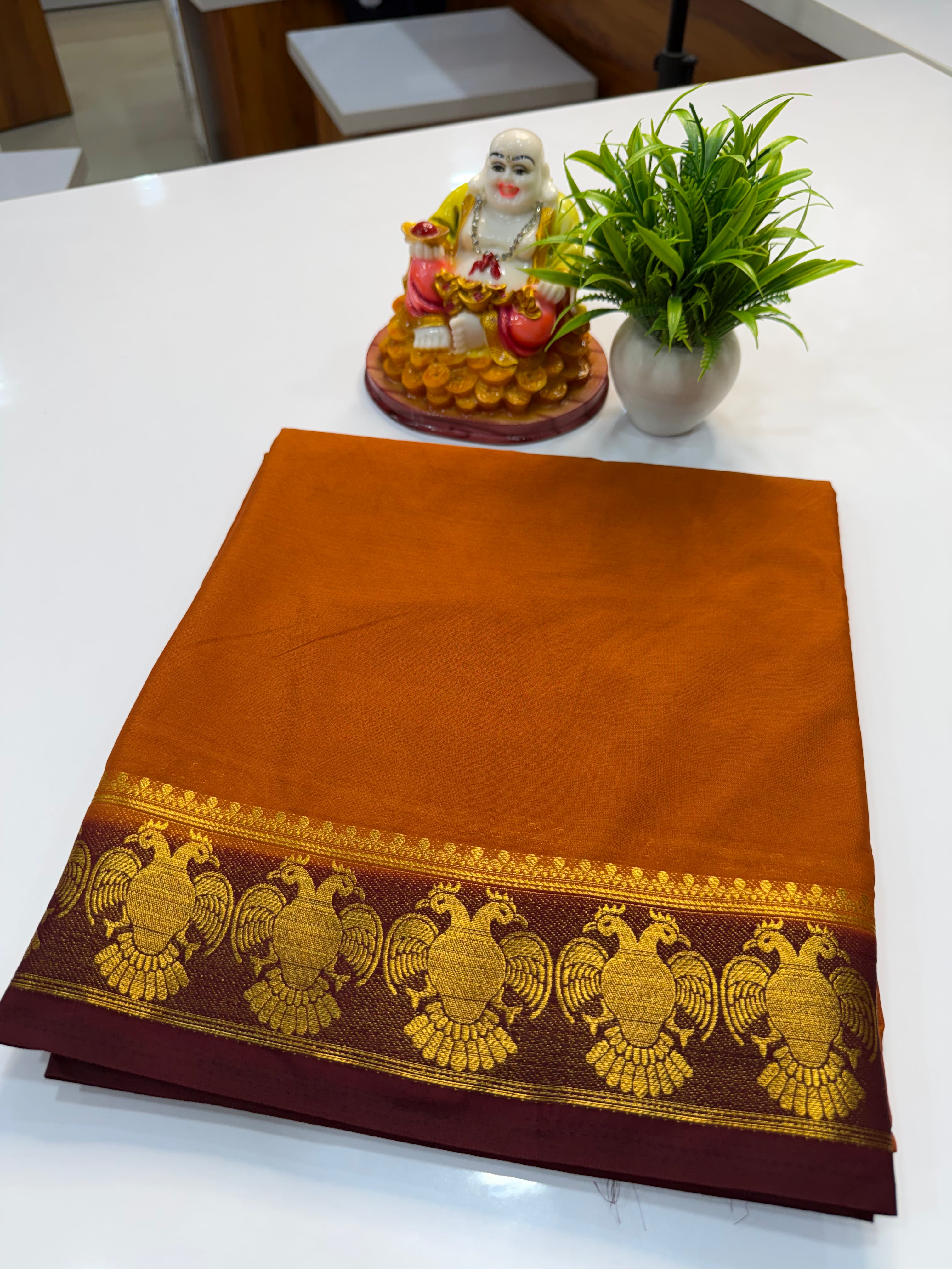 Mysore Crepe Silk Saree with Garuda Border