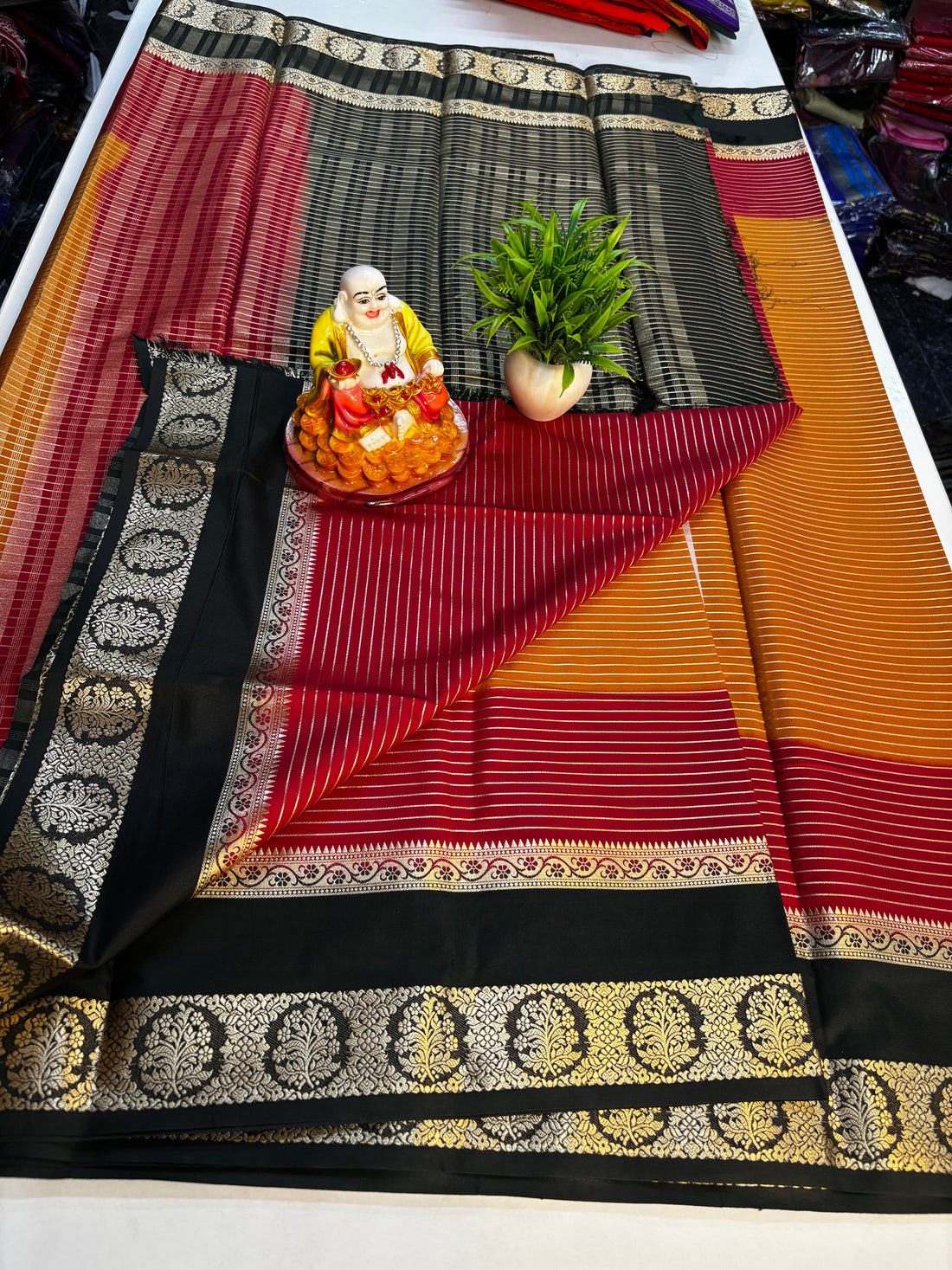 Premium Mysore Crepe Silk Saree with 3D Pattern – Padmavathi Silks and Sarees
