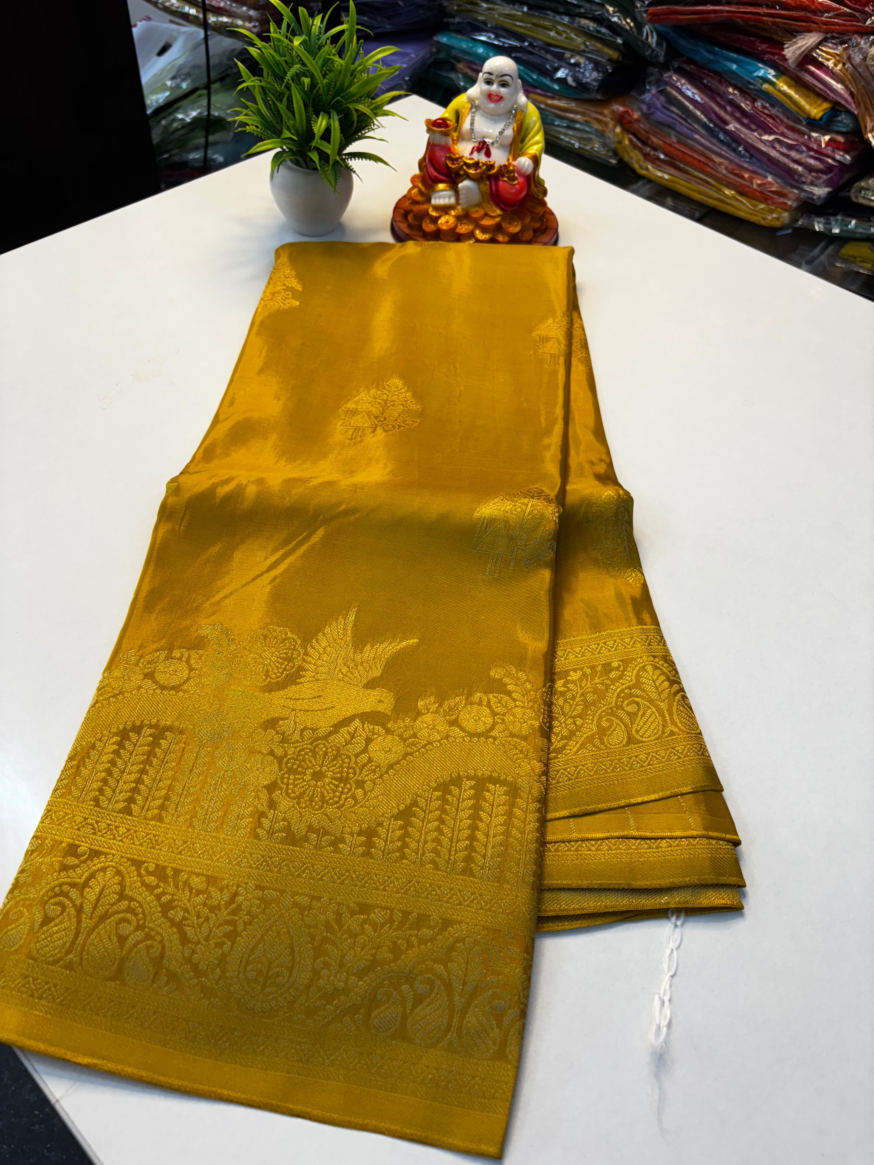Premium Viscose Saree with Beautiful Parrot Design – Rich Pallu