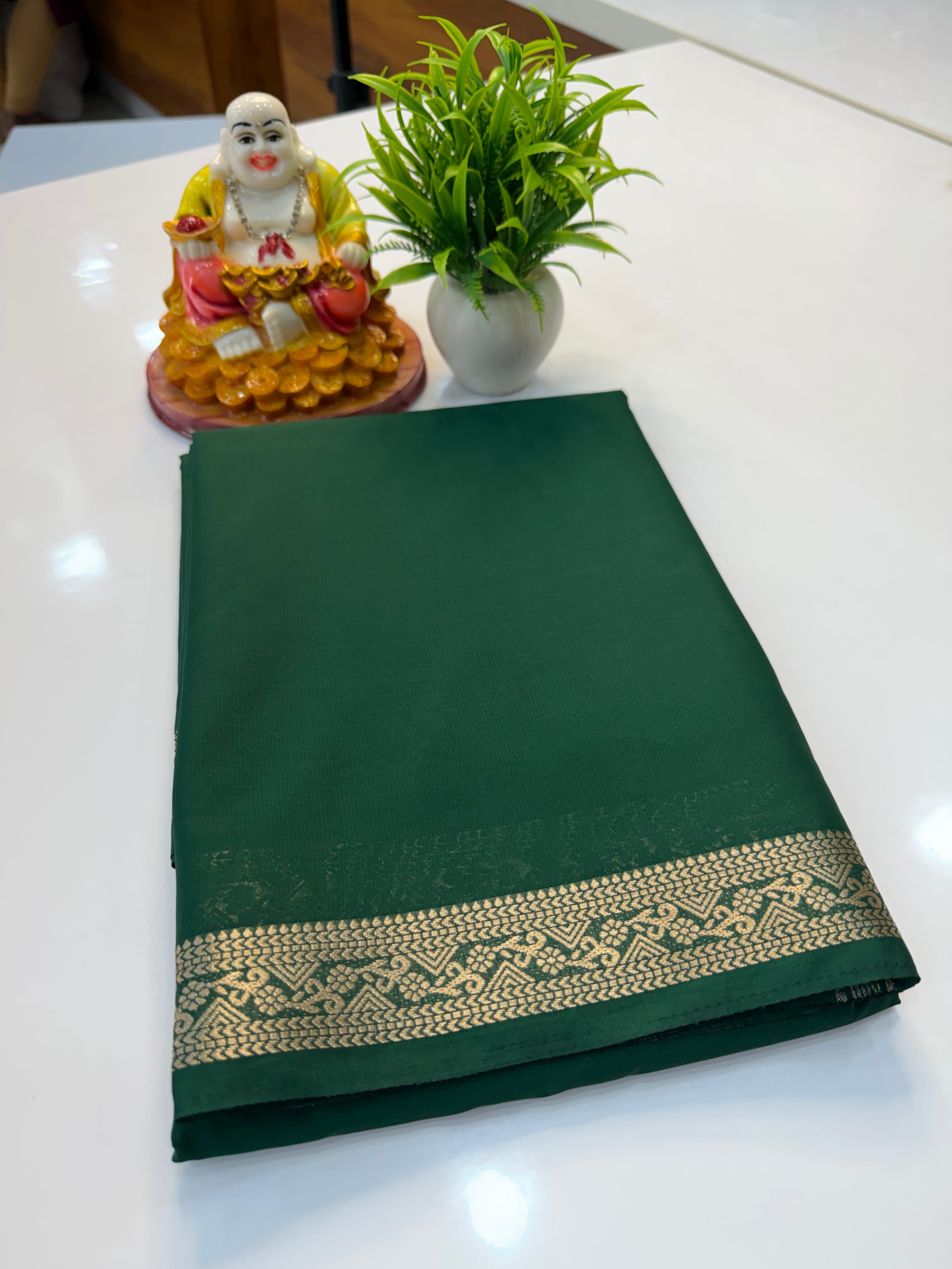 Mysore Crepe Silk Saree with Elegant Small Border