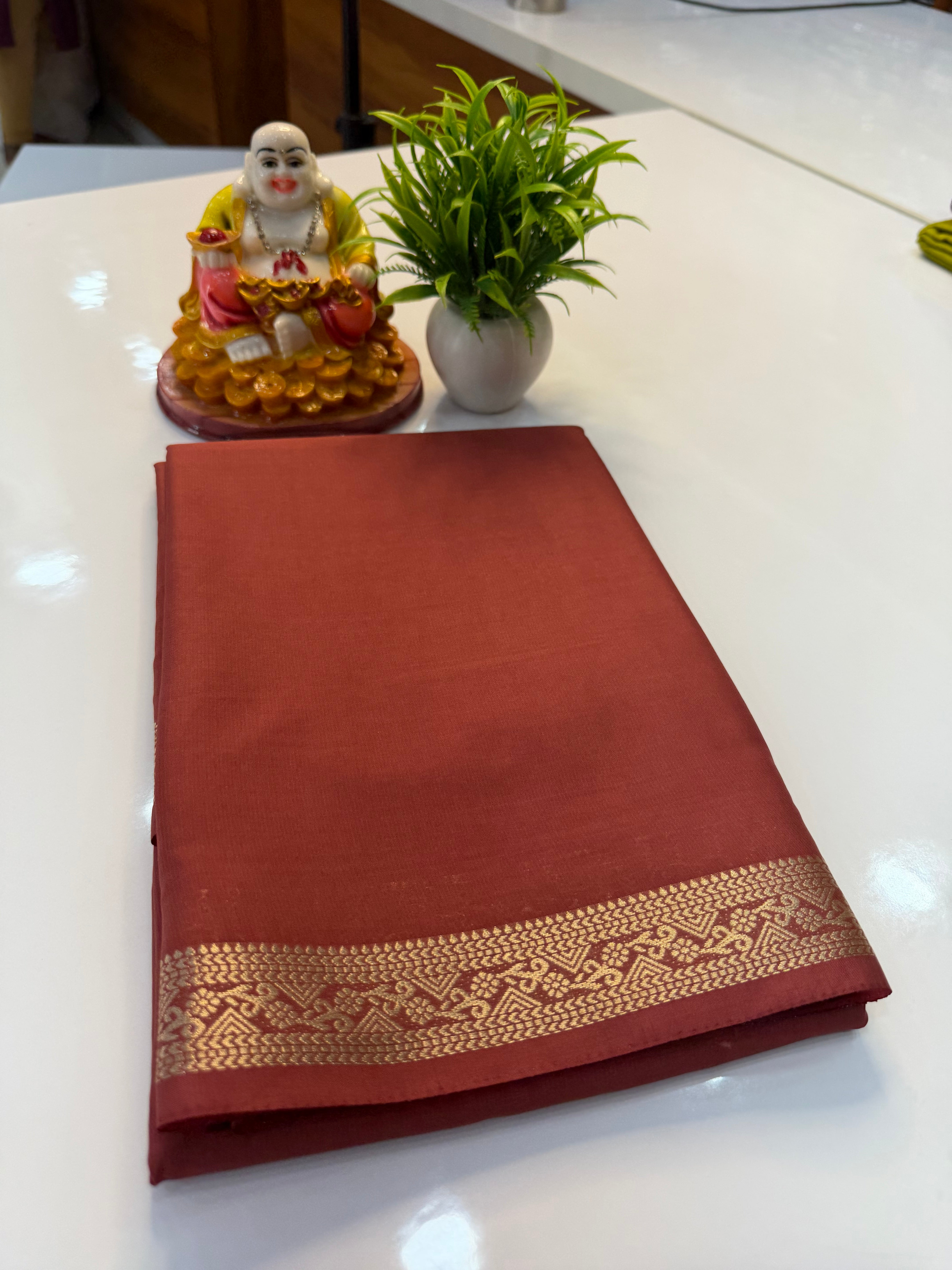 Mysore Crepe Silk Saree with Elegant Small Border