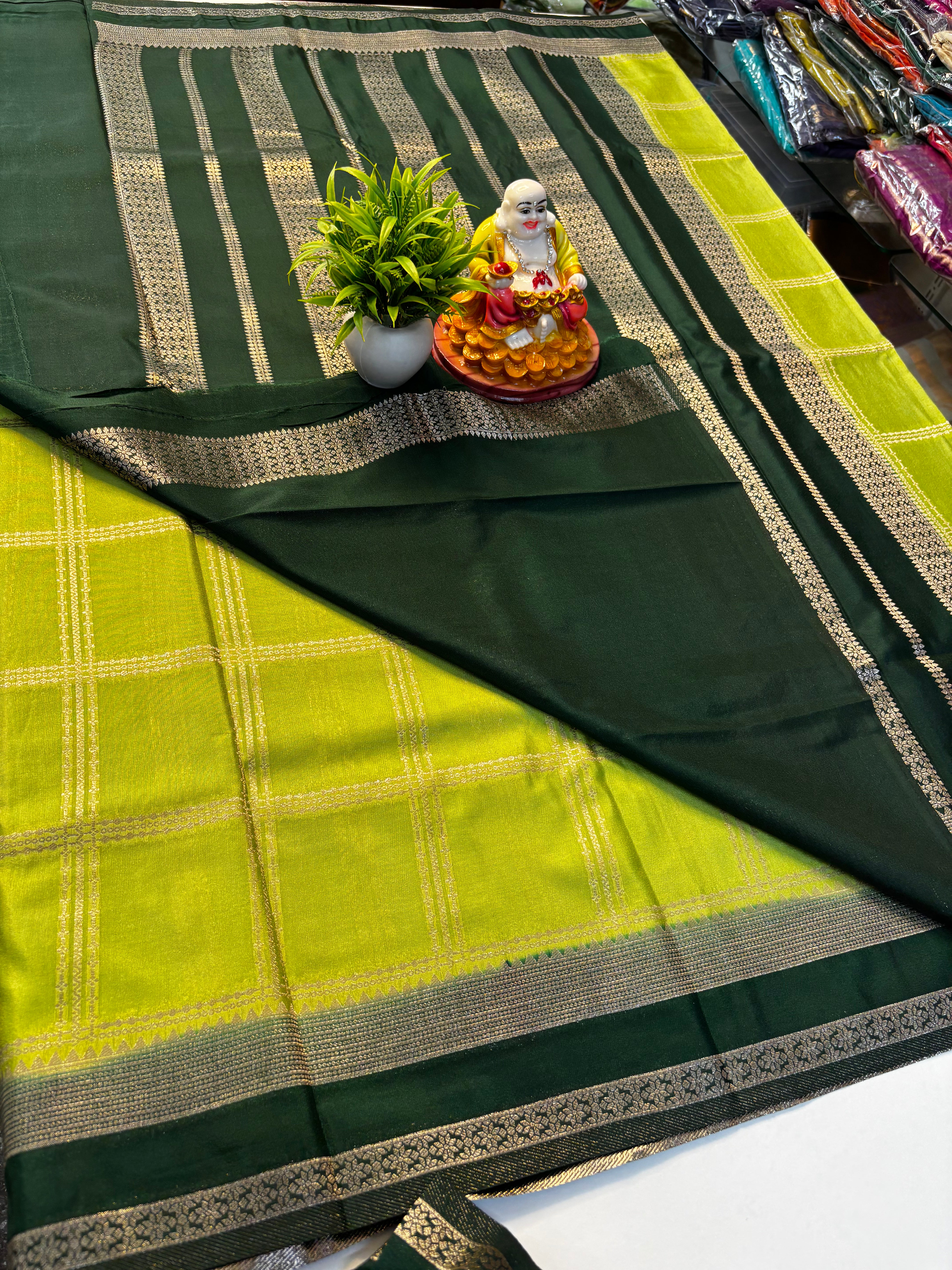 Premium Georgette Saree with Check Pattern | Padmavathi Silks and Sarees