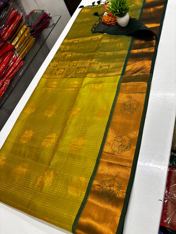 Semi Silk Saree with Beautiful Peacock Design & Rich Pallu ✨