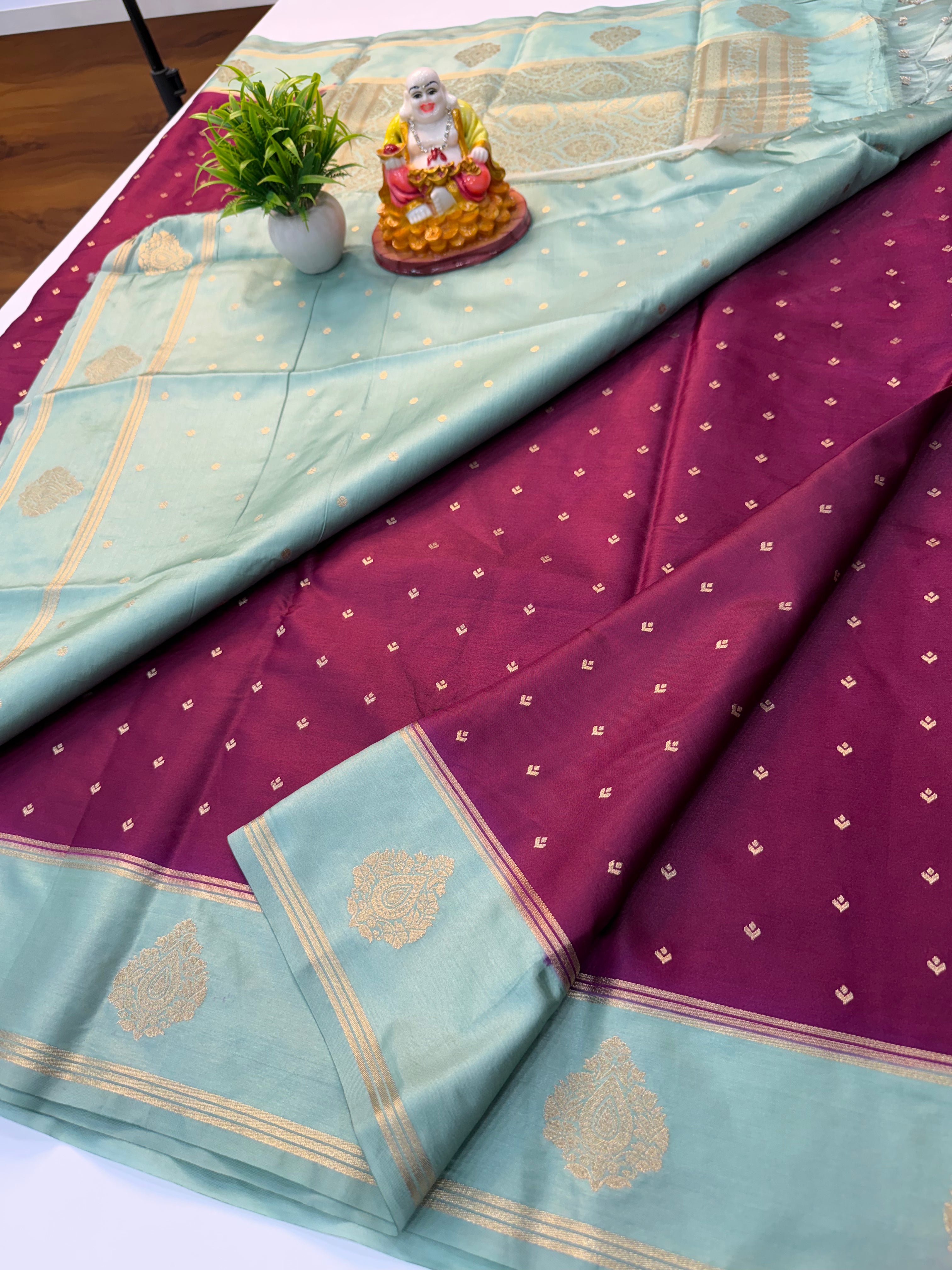 Premium Gajji Silk Saree with Buttas & Rich Pallu
