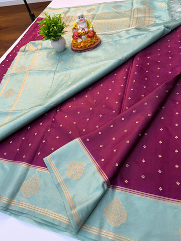 Premium Gajji Silk Saree with Buttas & Rich Pallu