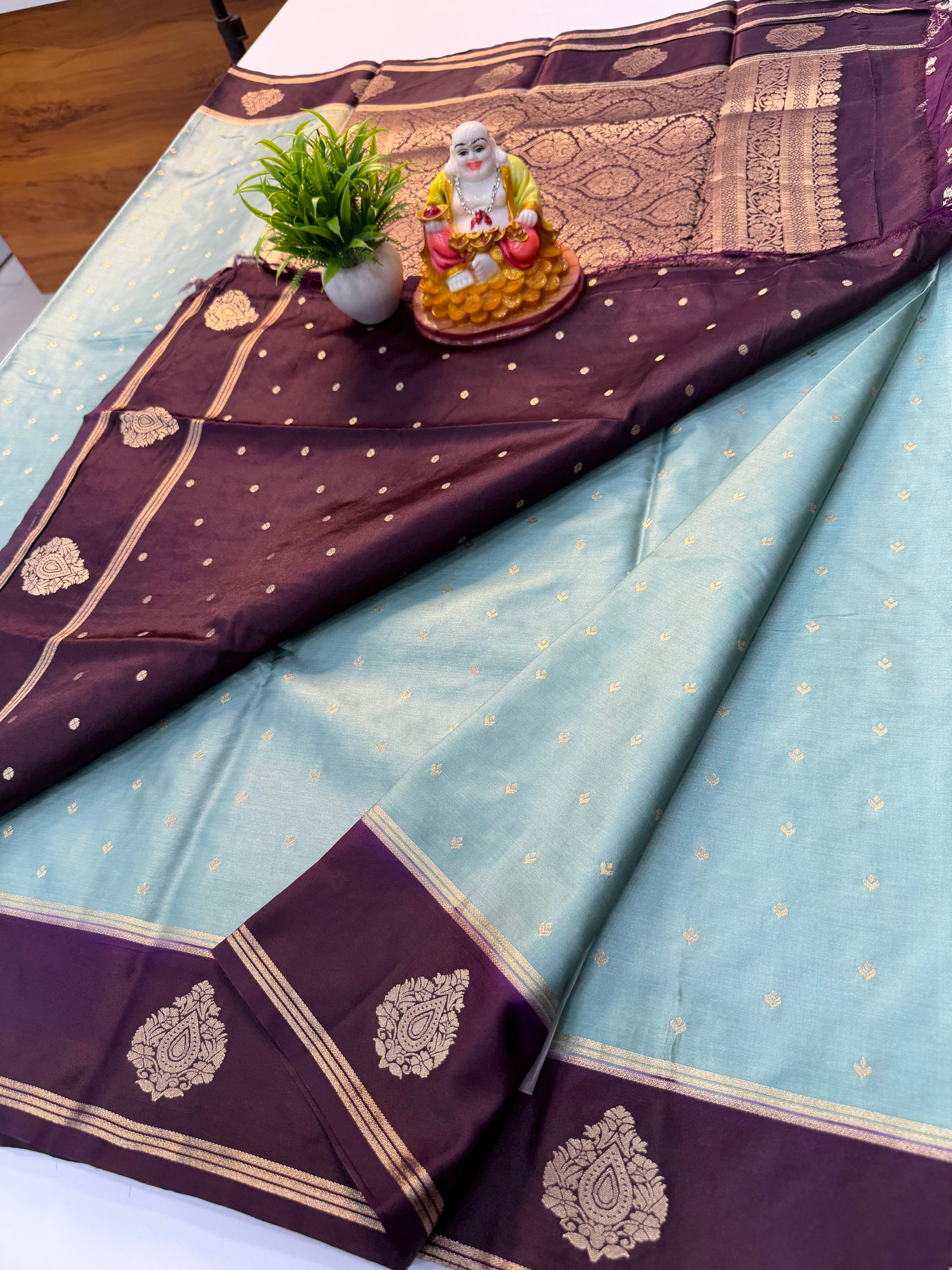 Premium Gajji Silk Saree with Buttas & Rich Pallu