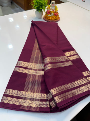 Beautiful Chiffon Saree with Mango Bentex Border –