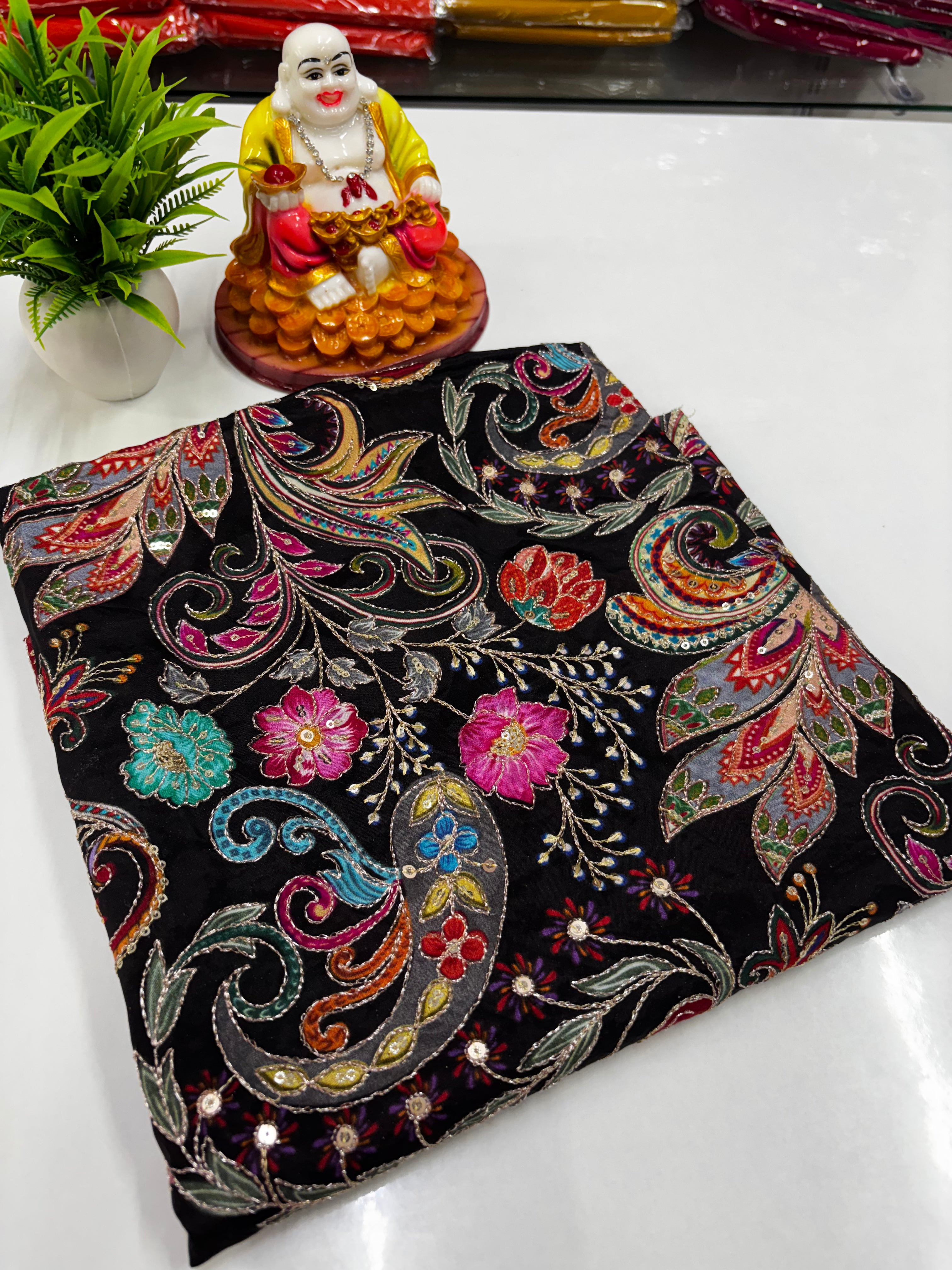 Premium Crepe Silk Blouse with Kalamkari Design – by Padmavathi Silks and Sarees