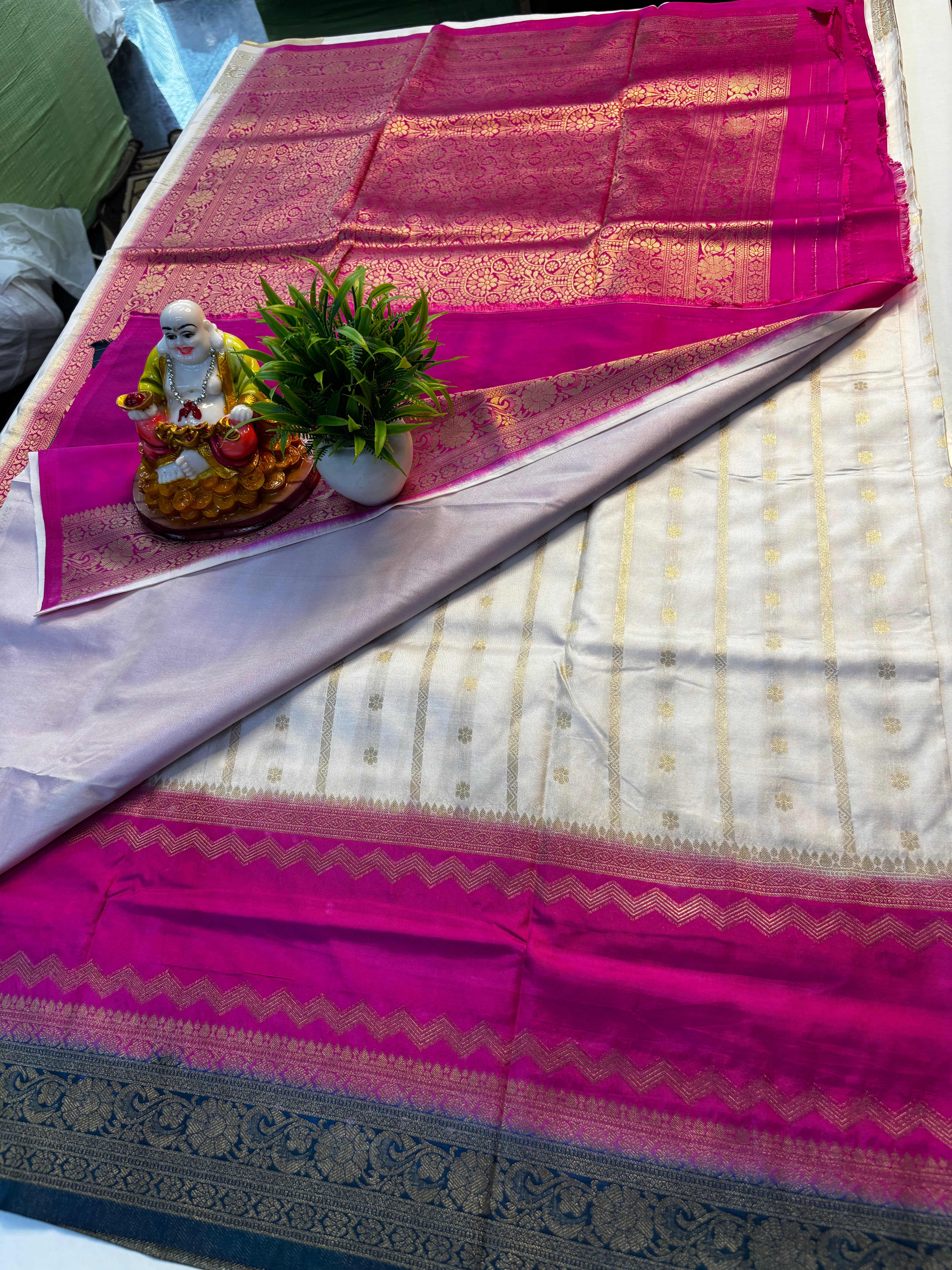Premium Mysore Crepe Silk Saree with 3D Pattern – Rich Pallu | Padmavathi Silks and Sarees
