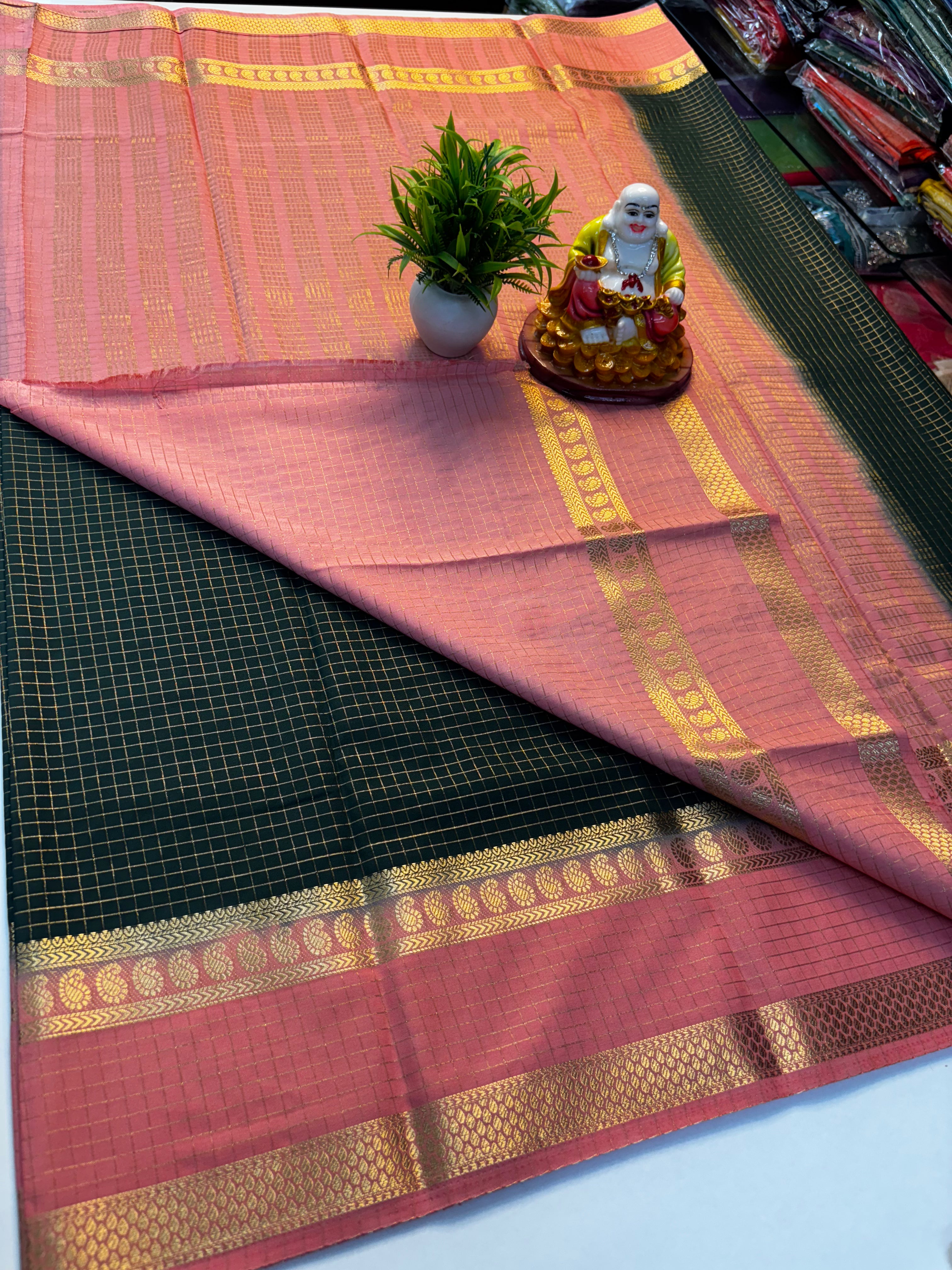 Premium Mysore Crepe Silk Saree with Mango Bentex Border
