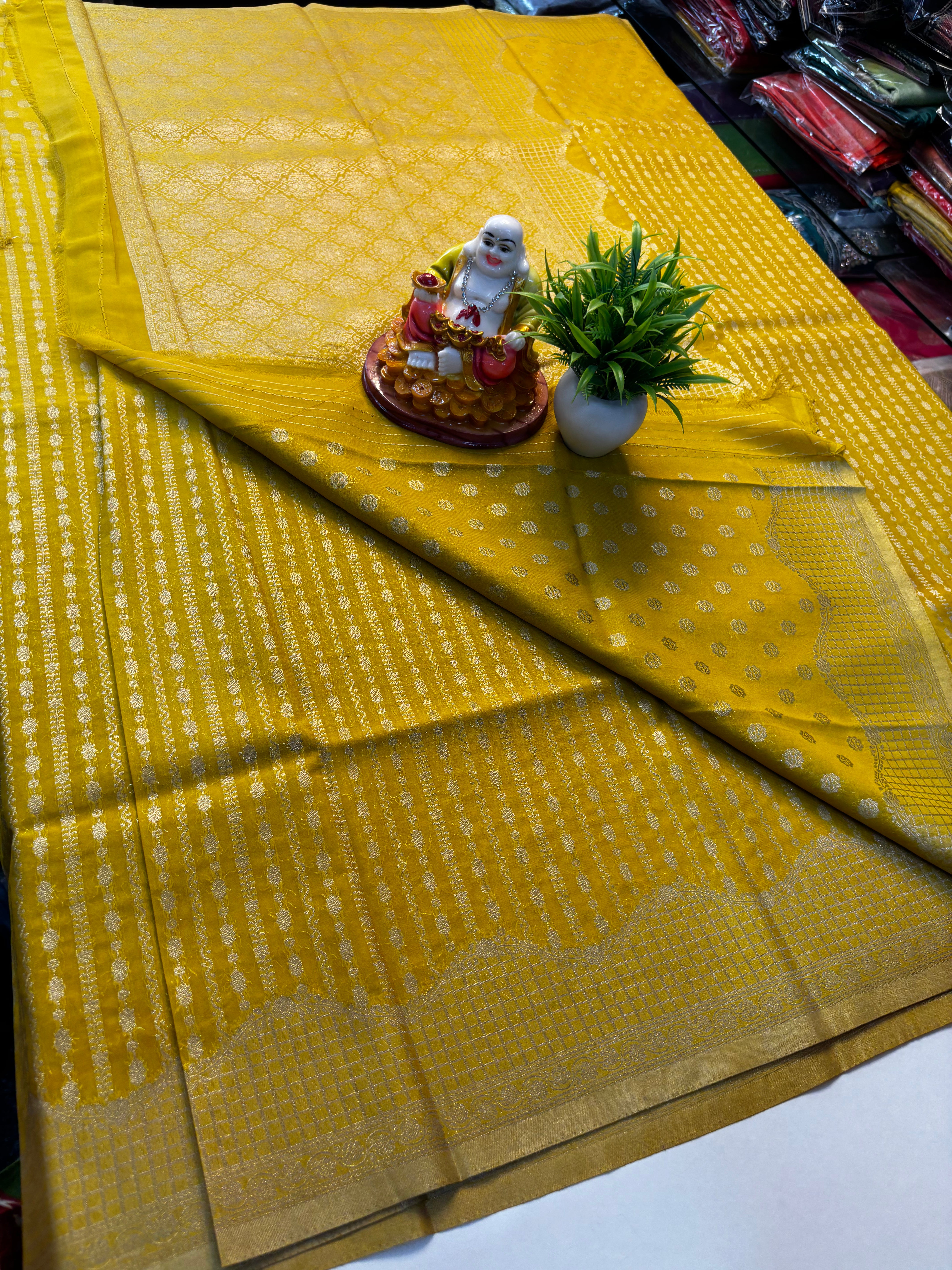 Chiffon Saree with Stripes – Rich Pallu & Butta Blouse