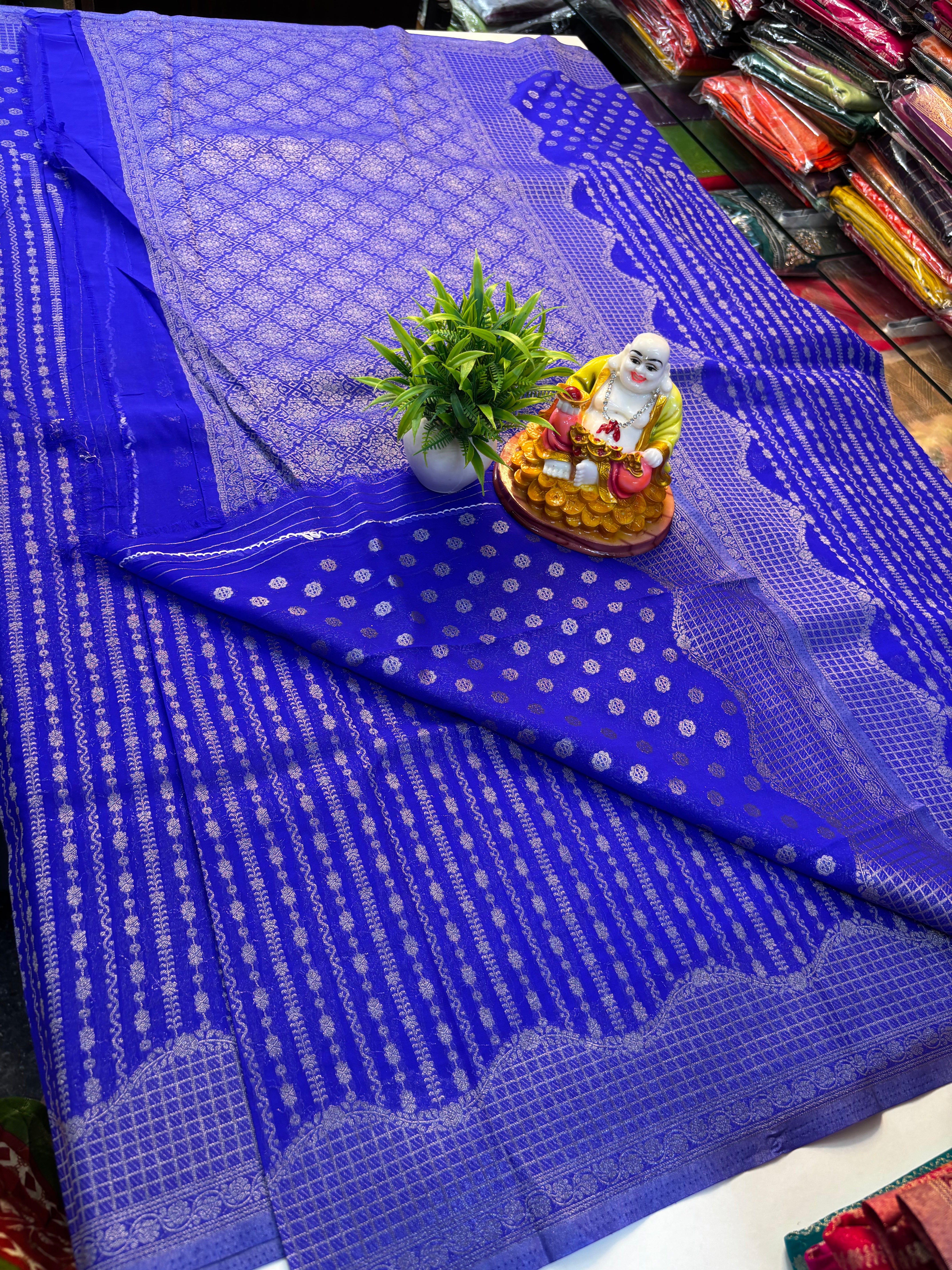 Chiffon Saree with Stripes – Rich Pallu & Butta Blouse