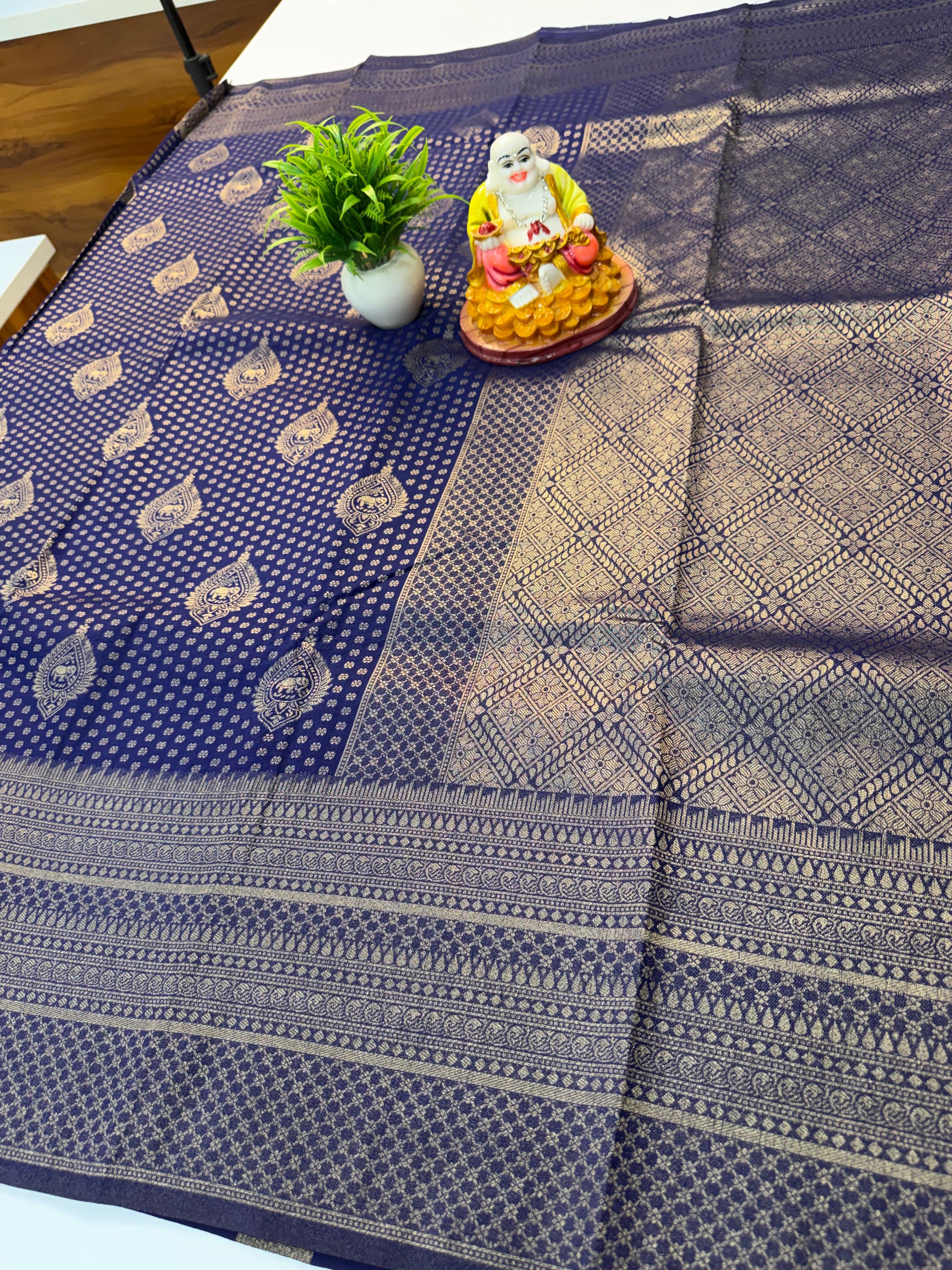 Premium Georgette Saree with Buttas, Elephant  & Rich Pallu