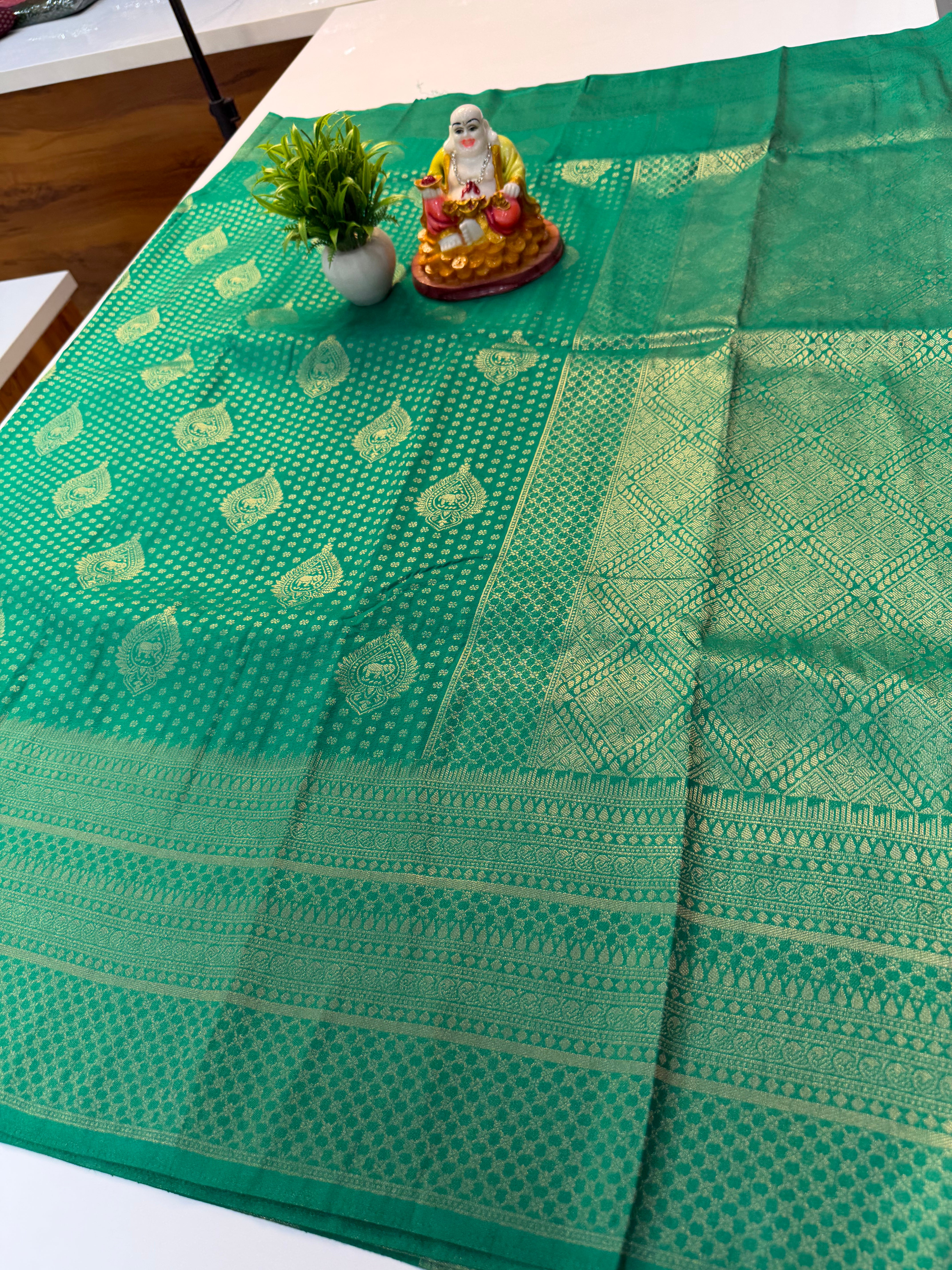 Premium Georgette Saree with Buttas, Elephant  & Rich Pallu