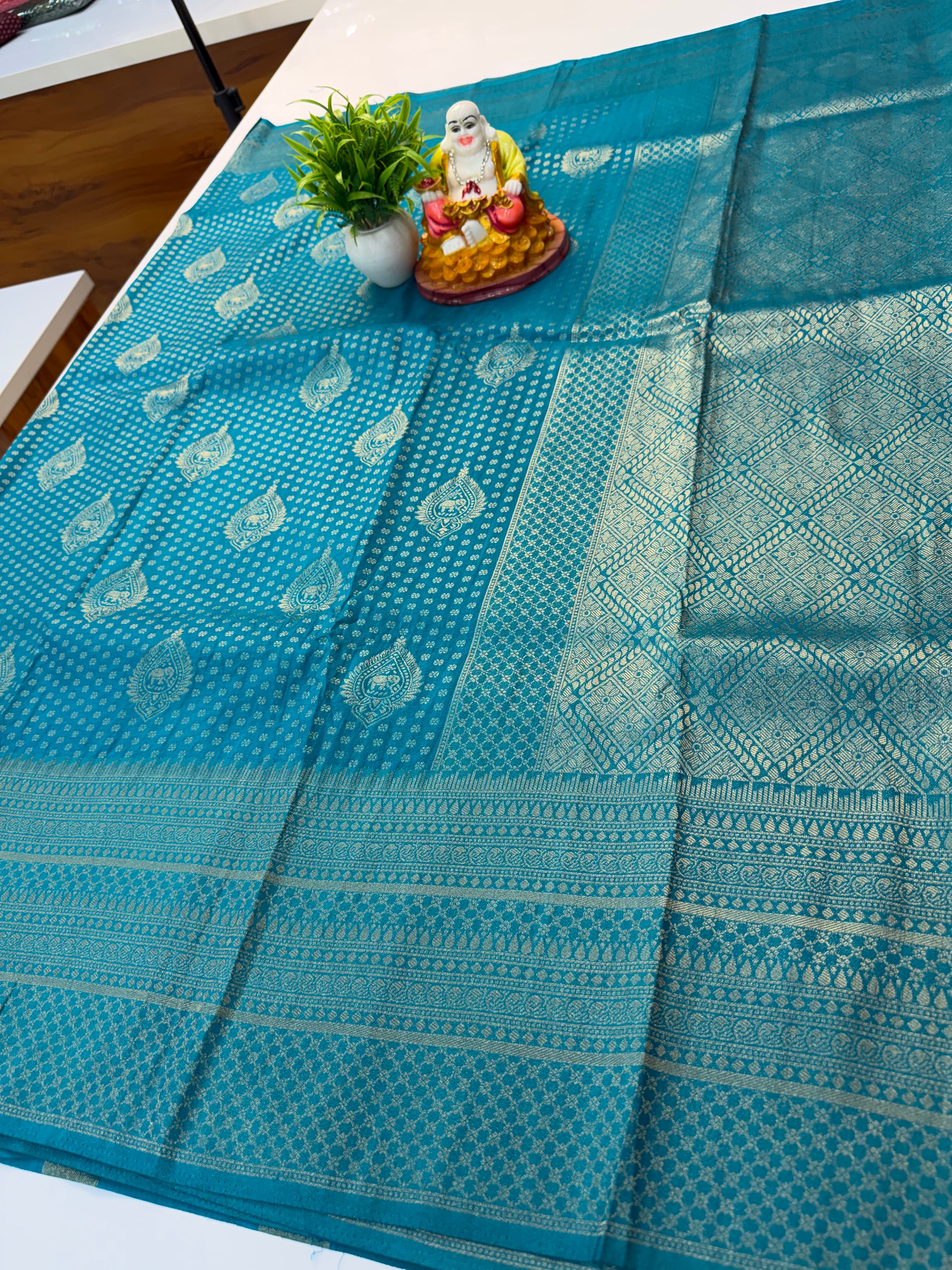 Premium Georgette Saree with Buttas, Elephant  & Rich Pallu