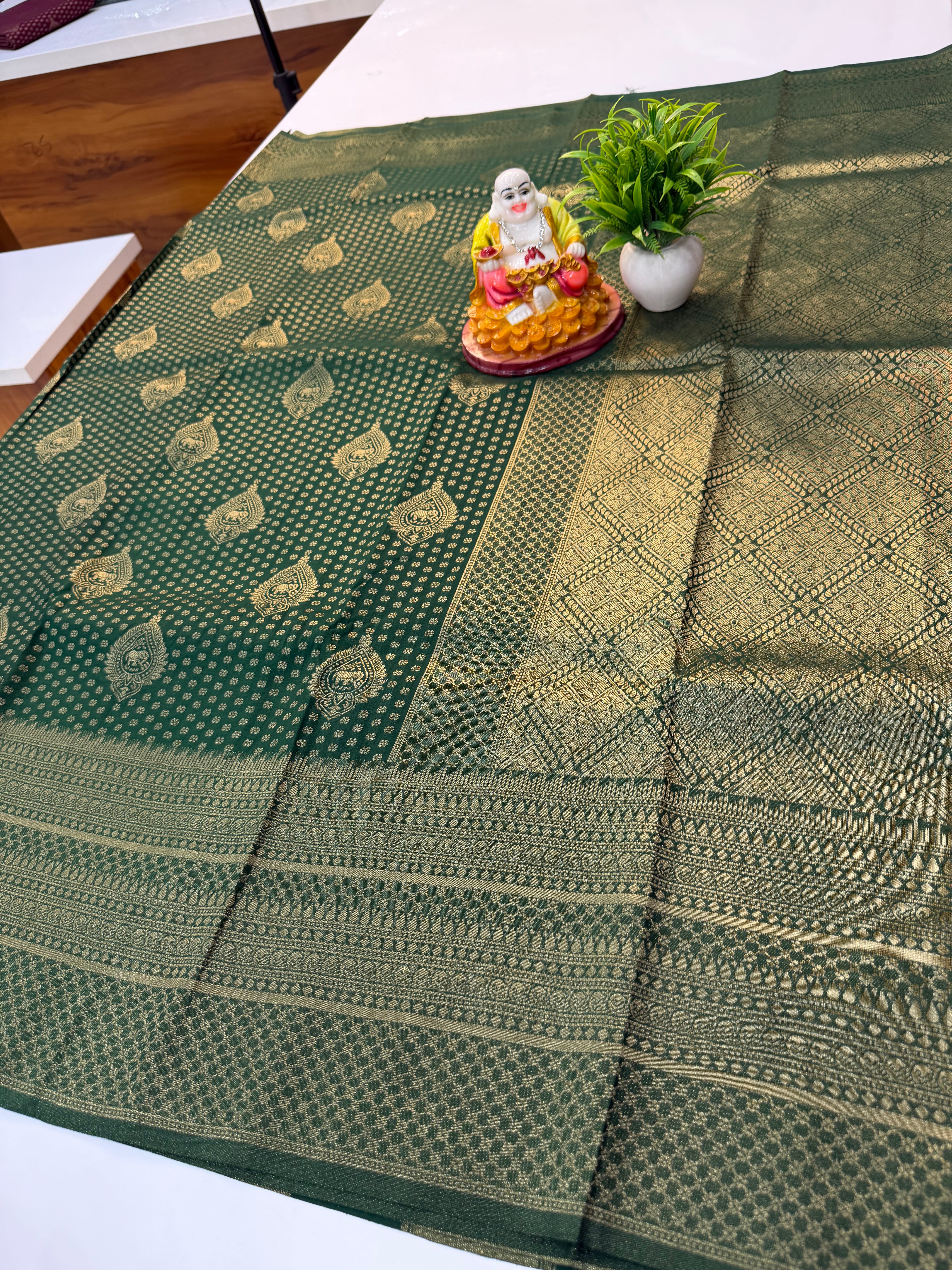 Premium Georgette Saree with Buttas, Elephant  & Rich Pallu