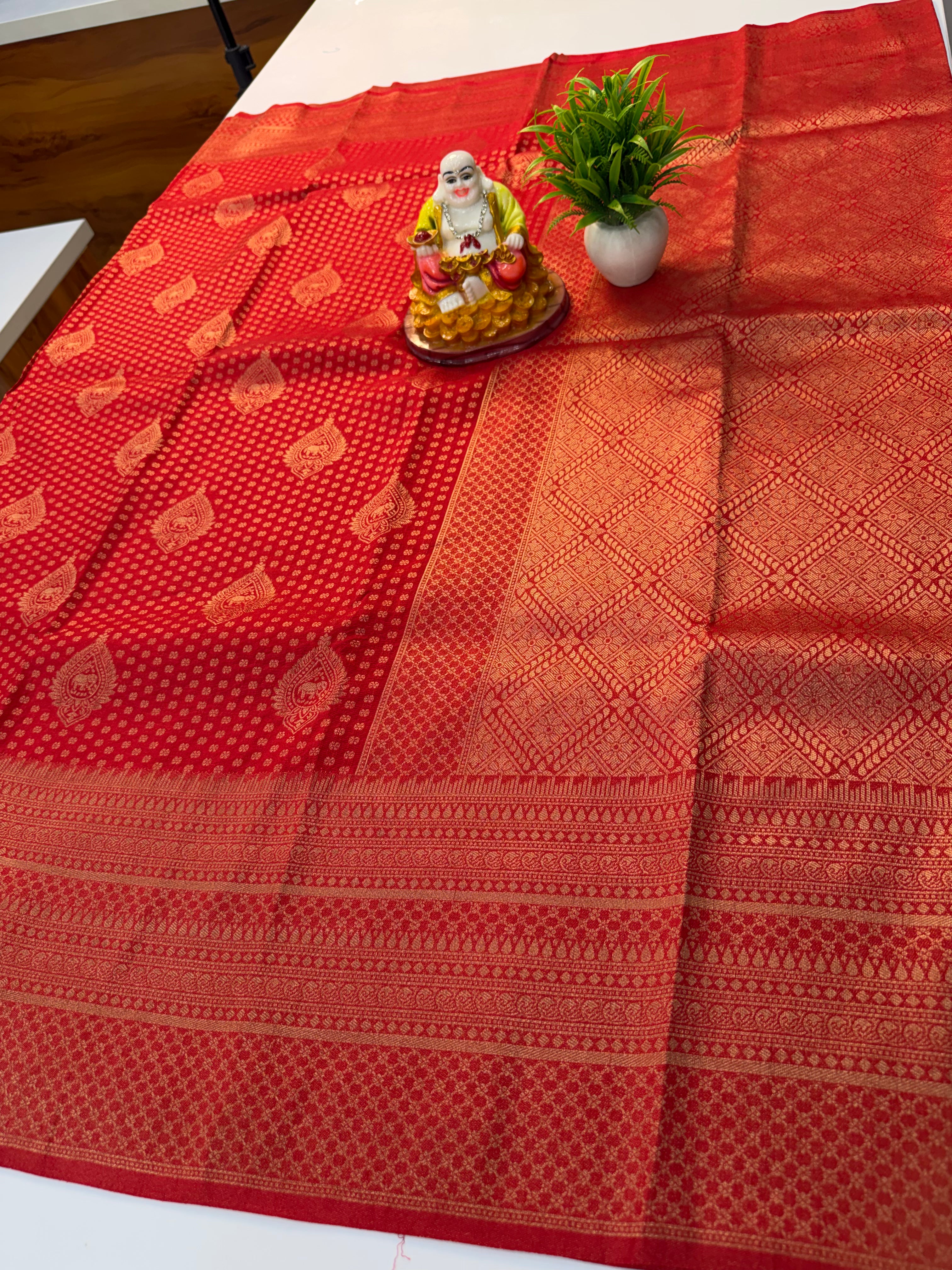 Premium Georgette Saree with Buttas, Elephant  & Rich Pallu