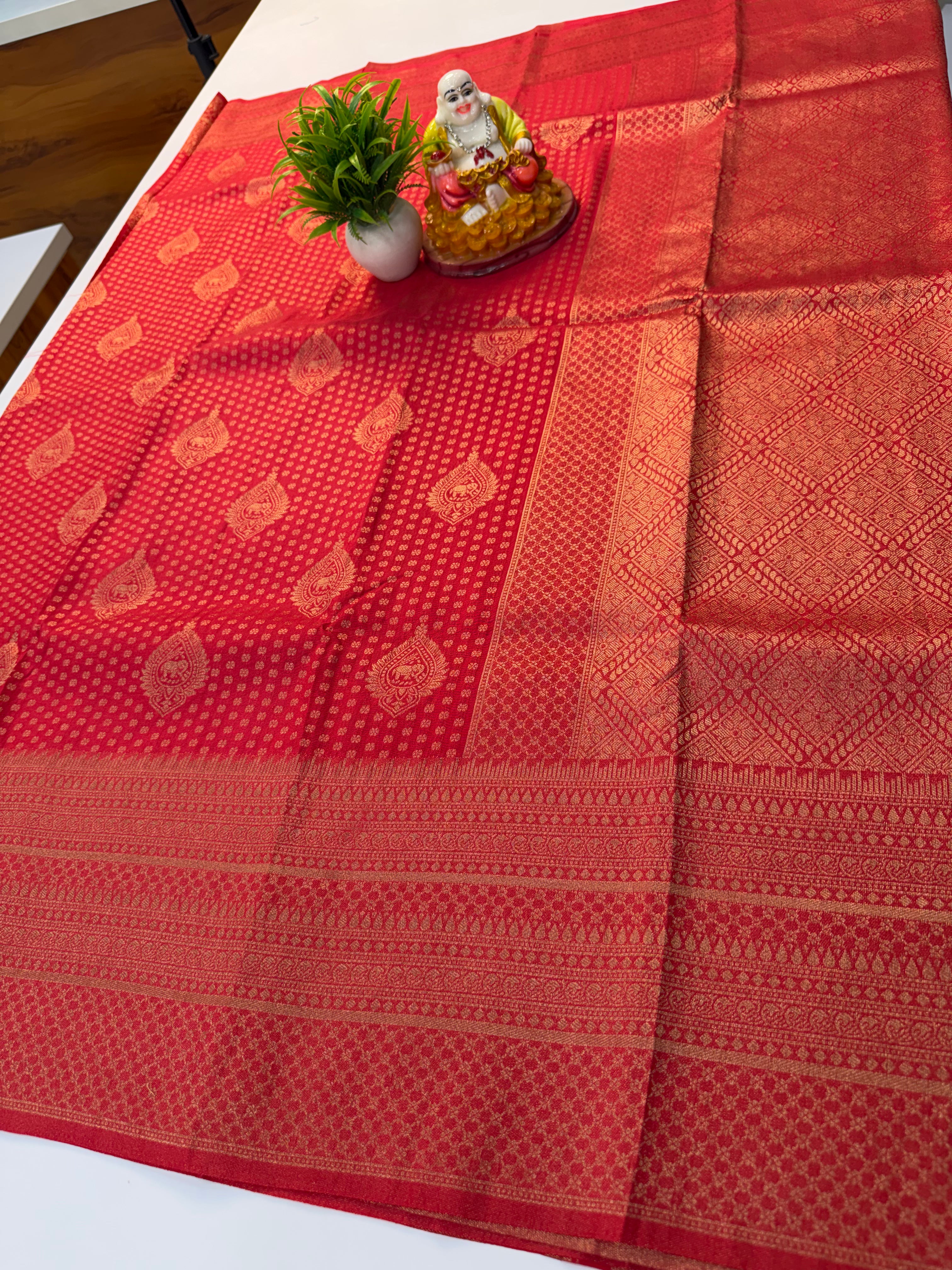 Premium Georgette Saree with Buttas, Elephant  & Rich Pallu