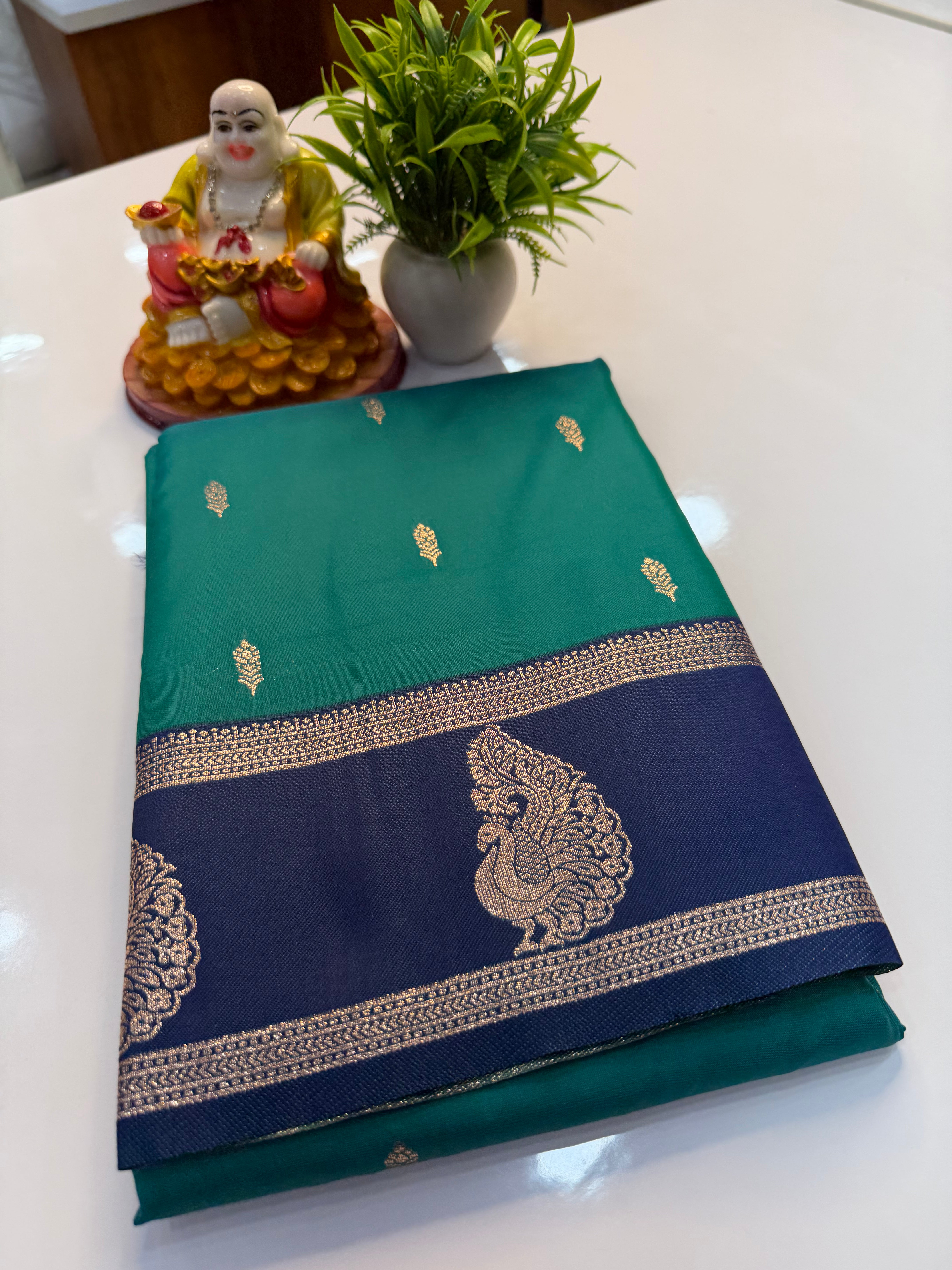 Semi Silk Saree with Buttas & Bentex Border | Rich Pallu | Padmavathi Silks and Sarees
