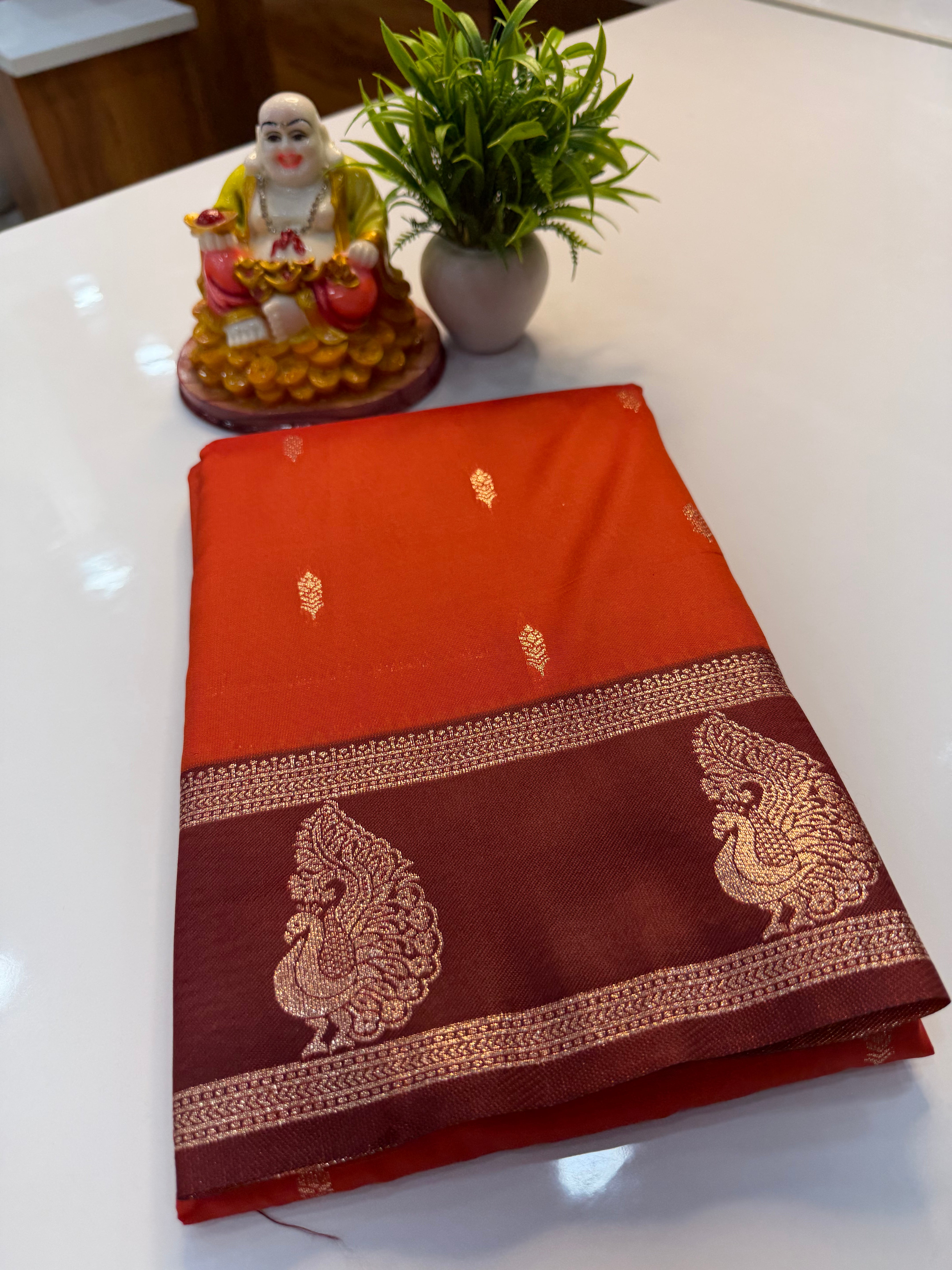 Semi Silk Saree with Buttas & Bentex Border | Rich Pallu | Padmavathi Silks and Sarees