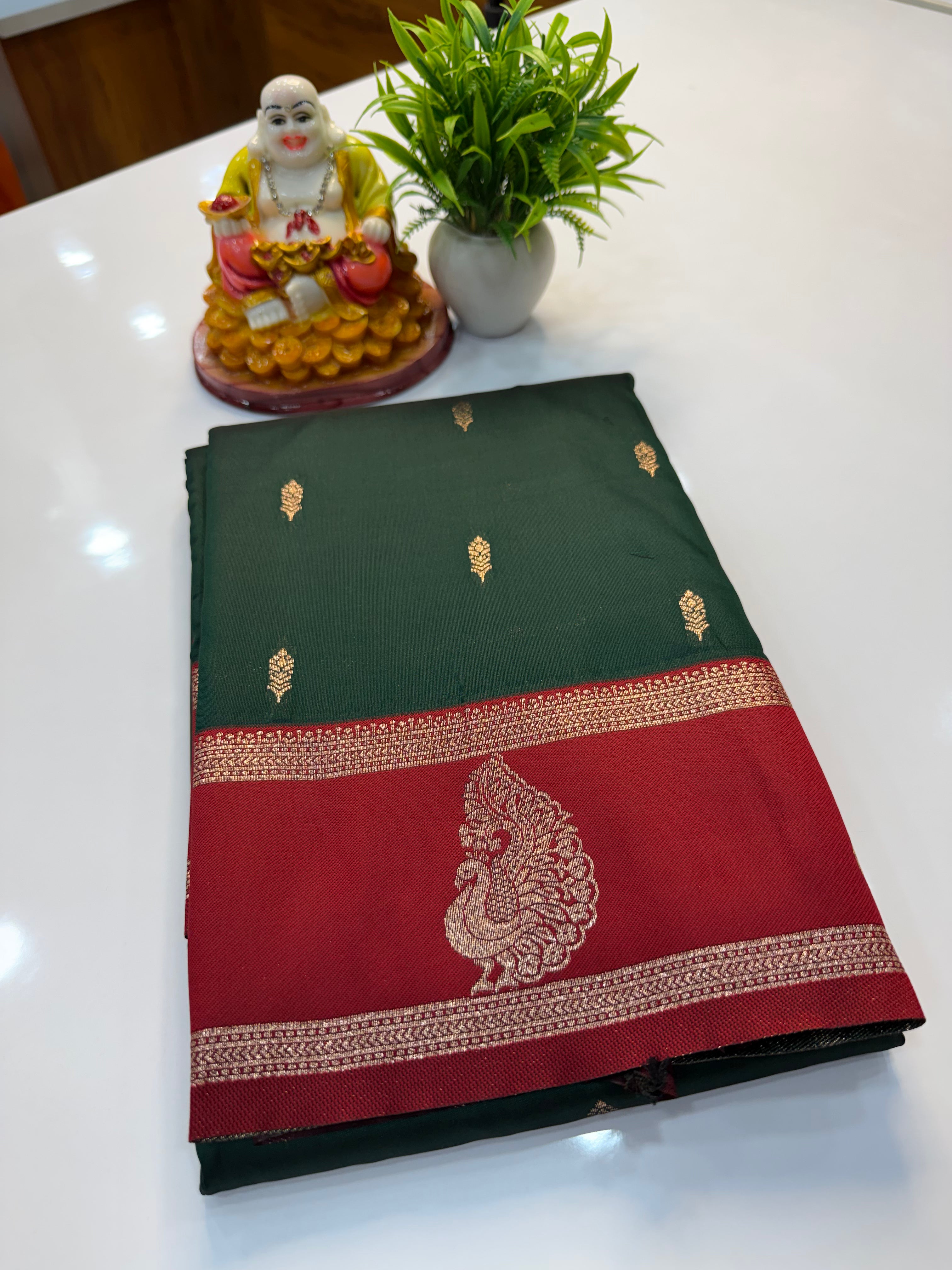Semi Silk Saree with Buttas & Bentex Border | Rich Pallu | Padmavathi Silks and Sarees