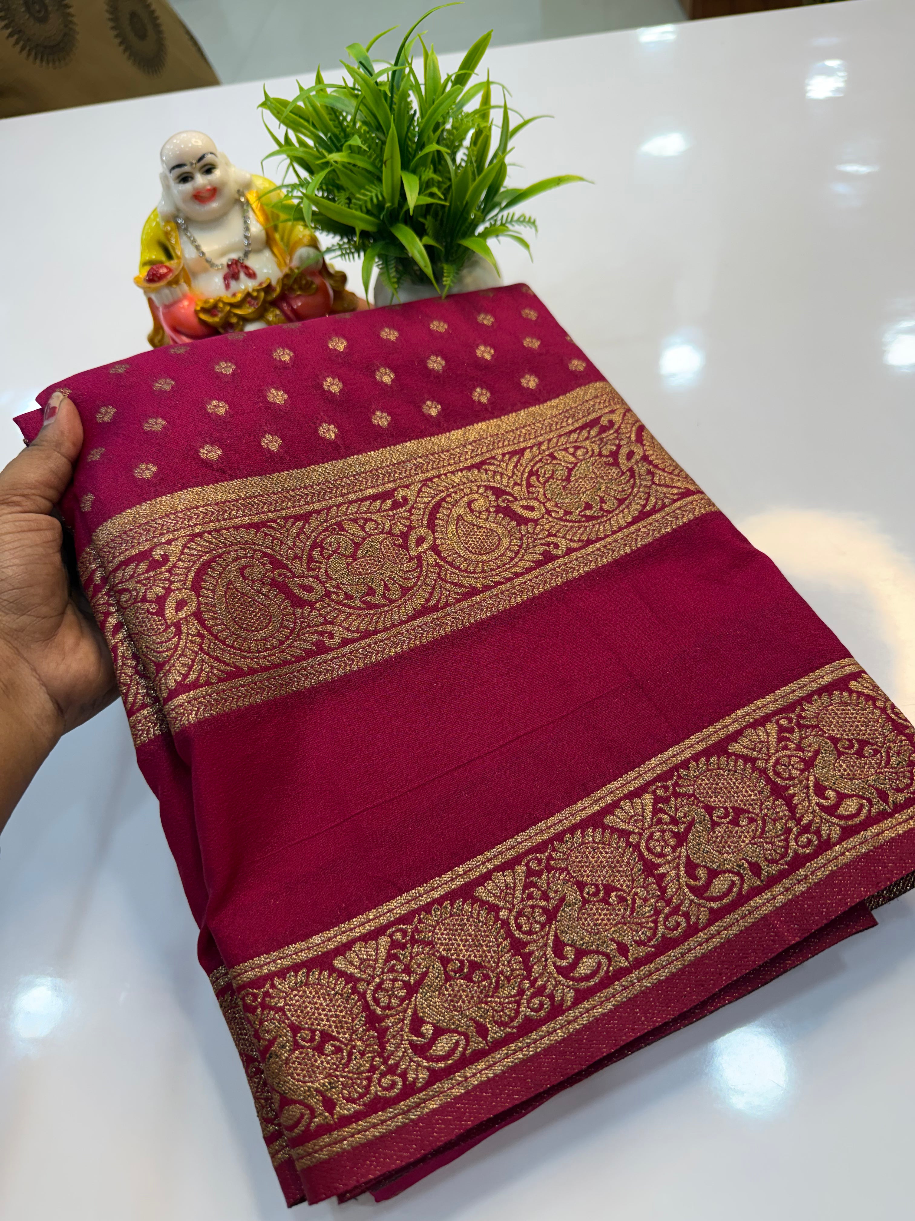 Premium Georgette Saree with Elegant Buttas & Rich Pallu