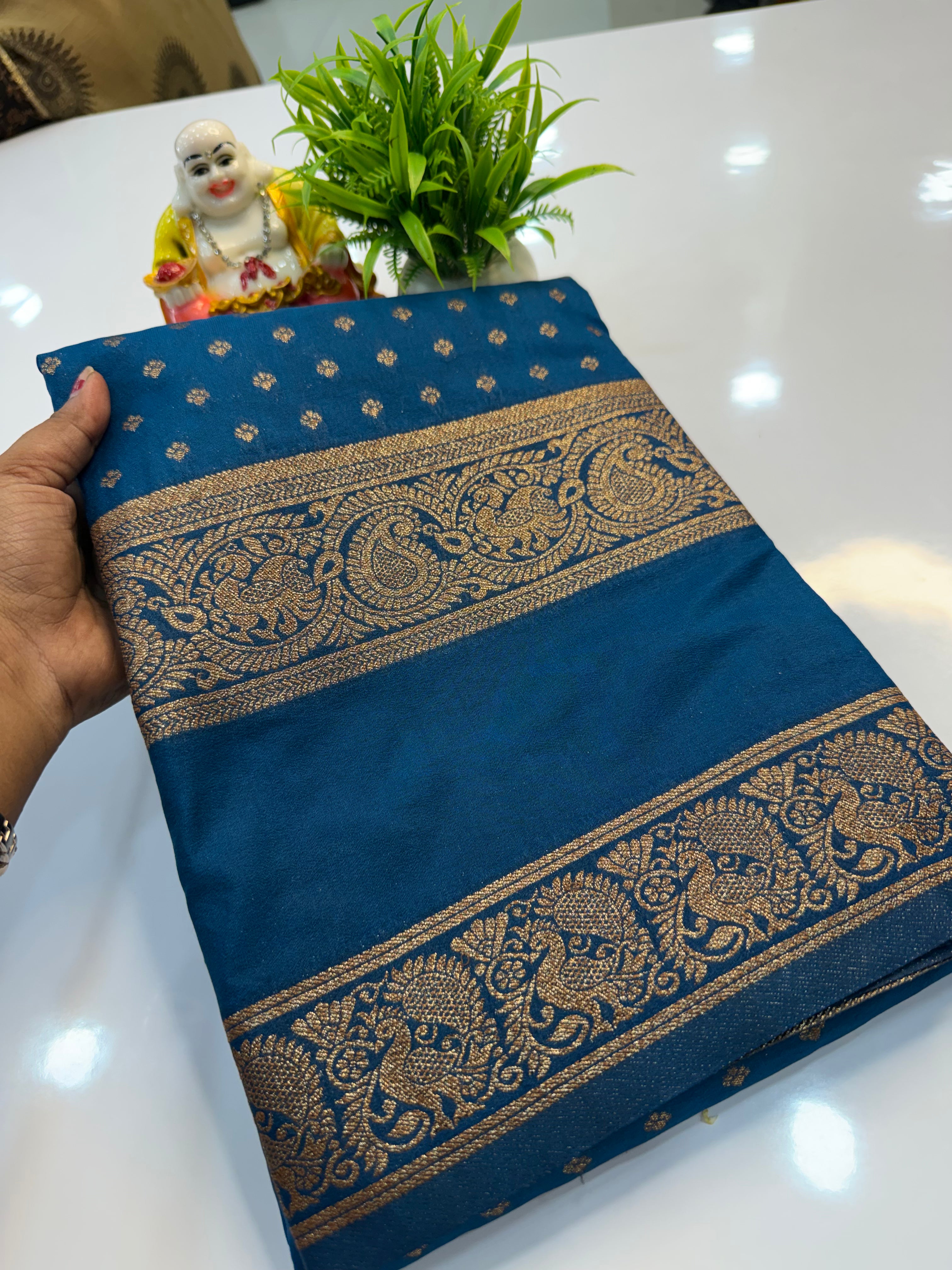 Premium Georgette Saree with Elegant Buttas & Rich Pallu
