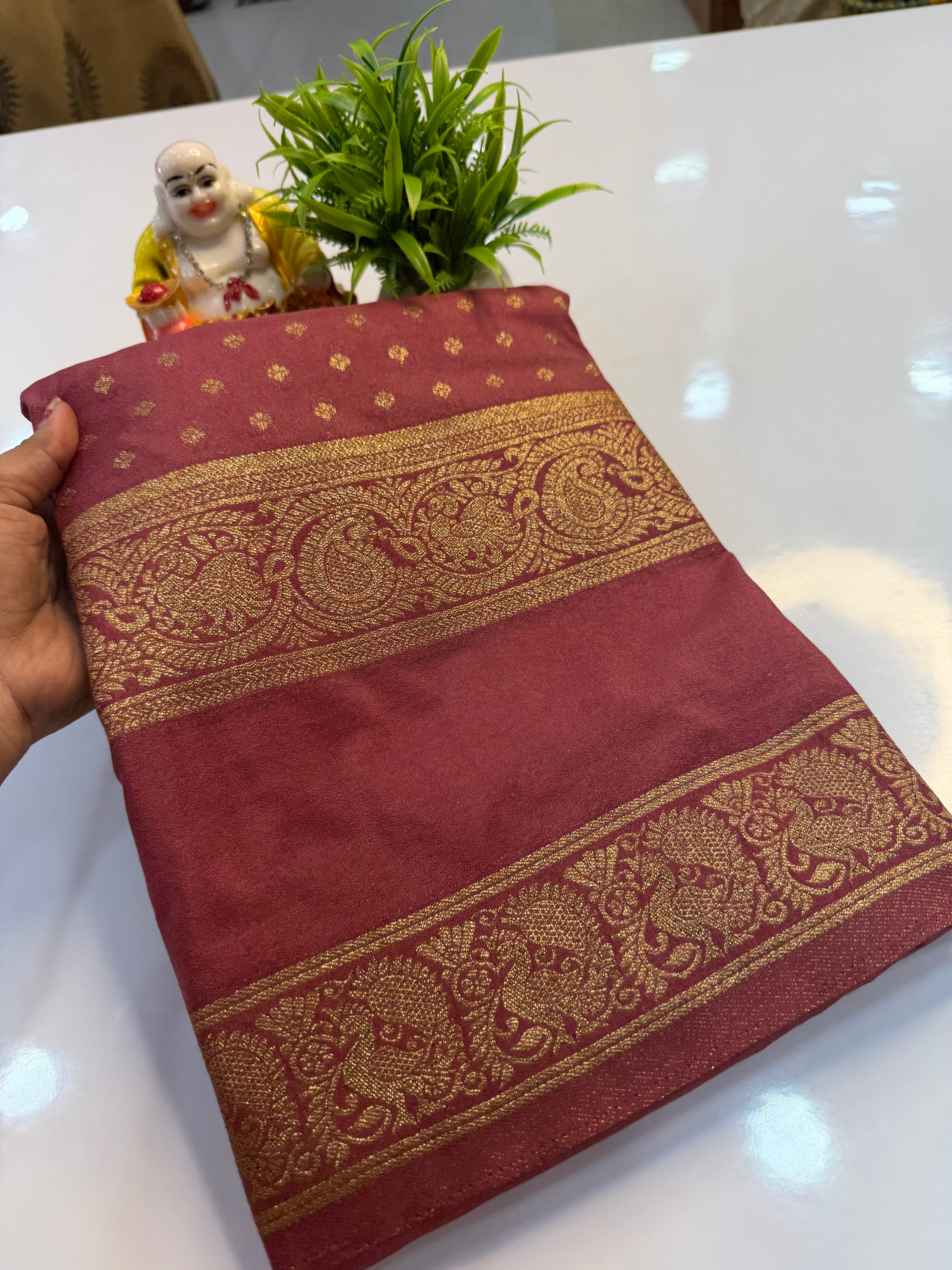 Premium Georgette Saree with Elegant Buttas & Rich Pallu