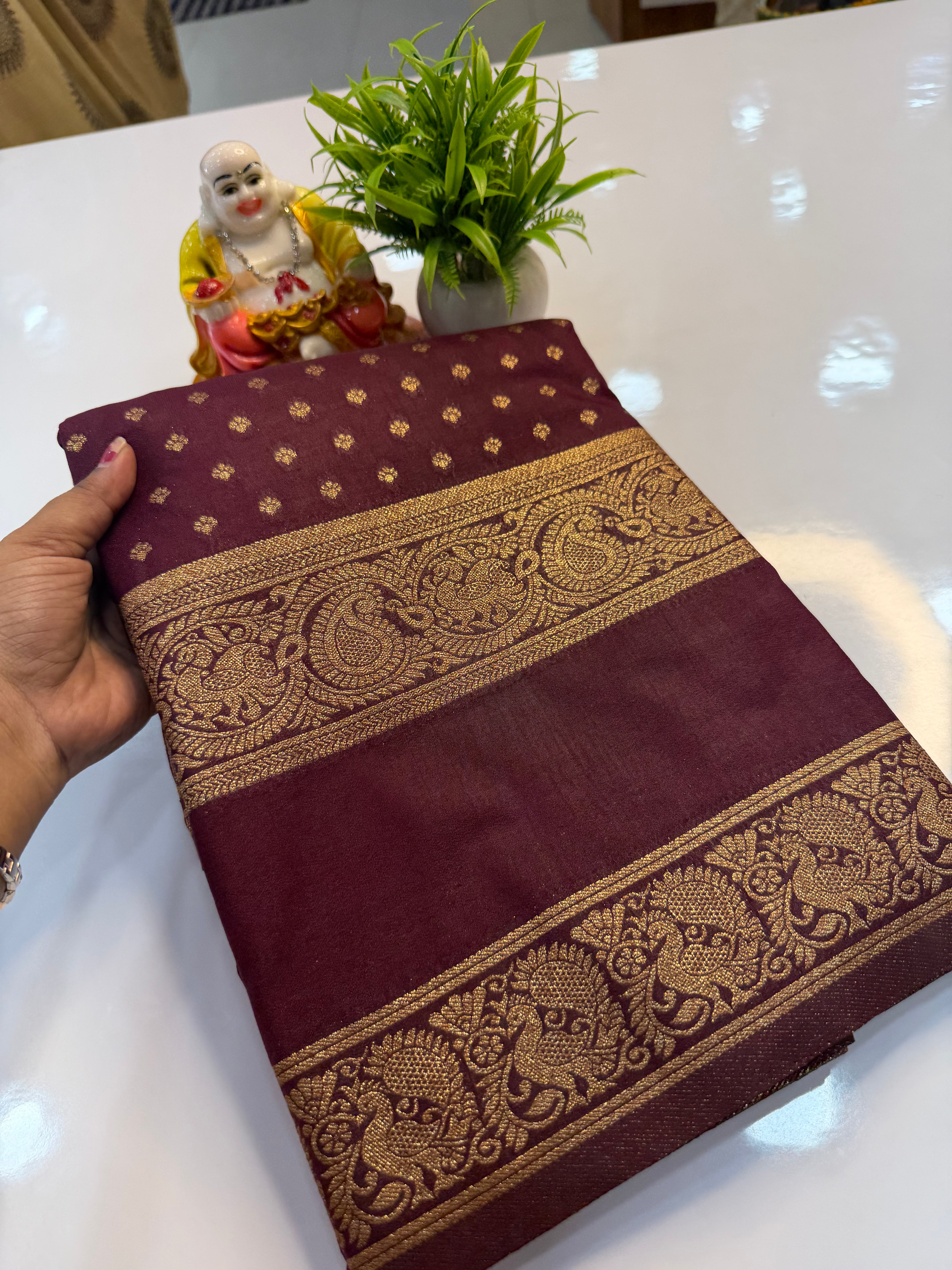 Premium Georgette Saree with Elegant Buttas & Rich Pallu