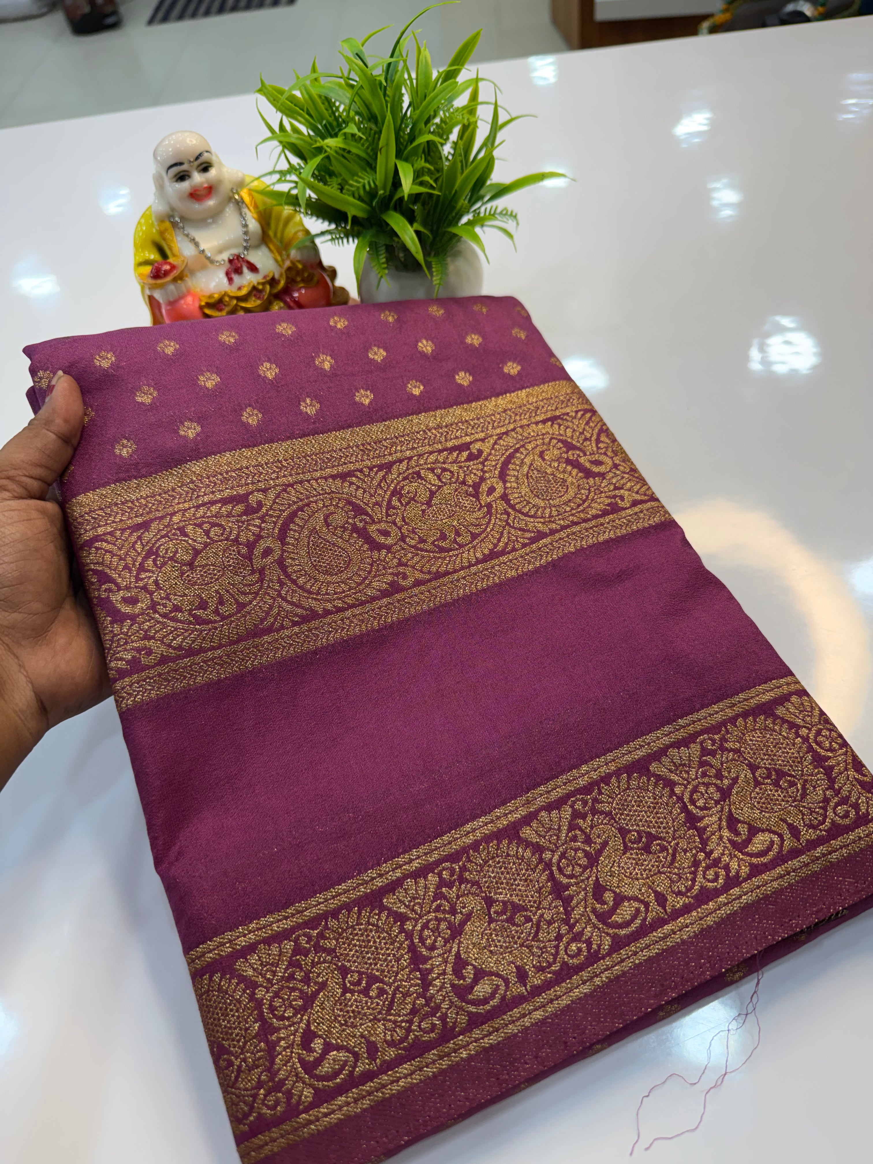 Premium Georgette Saree with Elegant Buttas & Rich Pallu