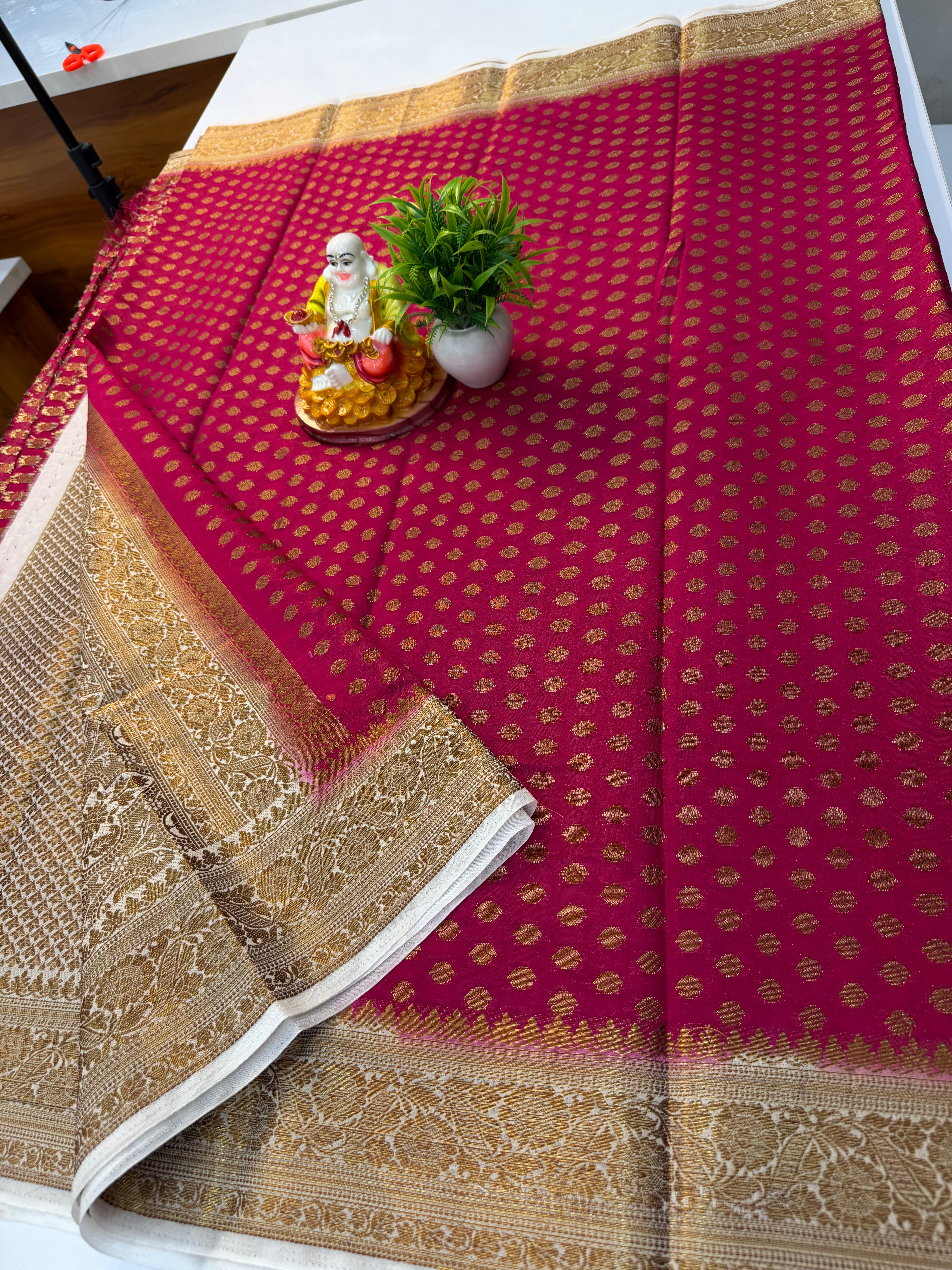Premium Varmala Silk Saree with Elegant Buttas | Rich Pallu | Brocade Blouse