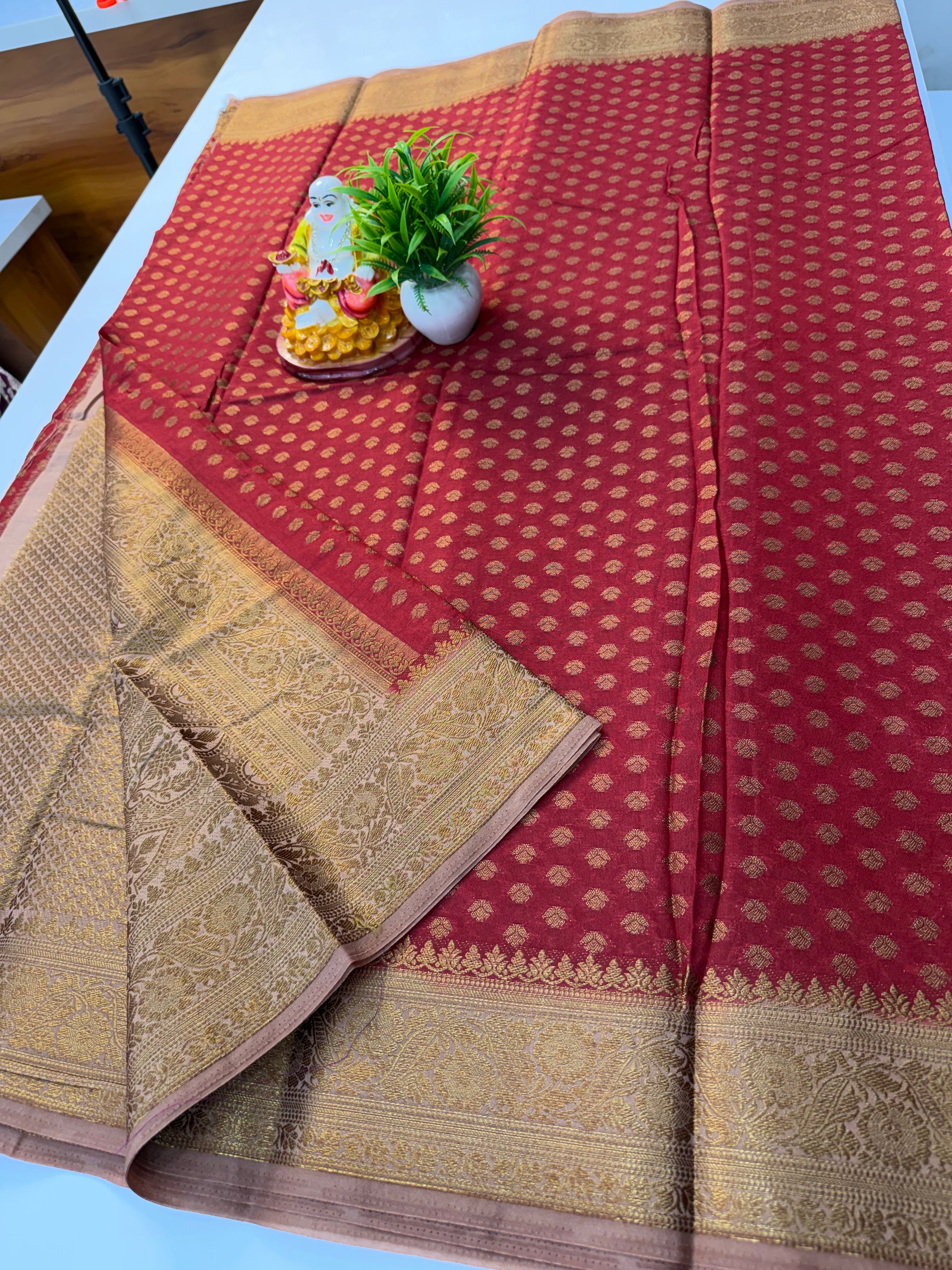 Premium Varmala Silk Saree with Elegant Buttas | Rich Pallu | Brocade Blouse