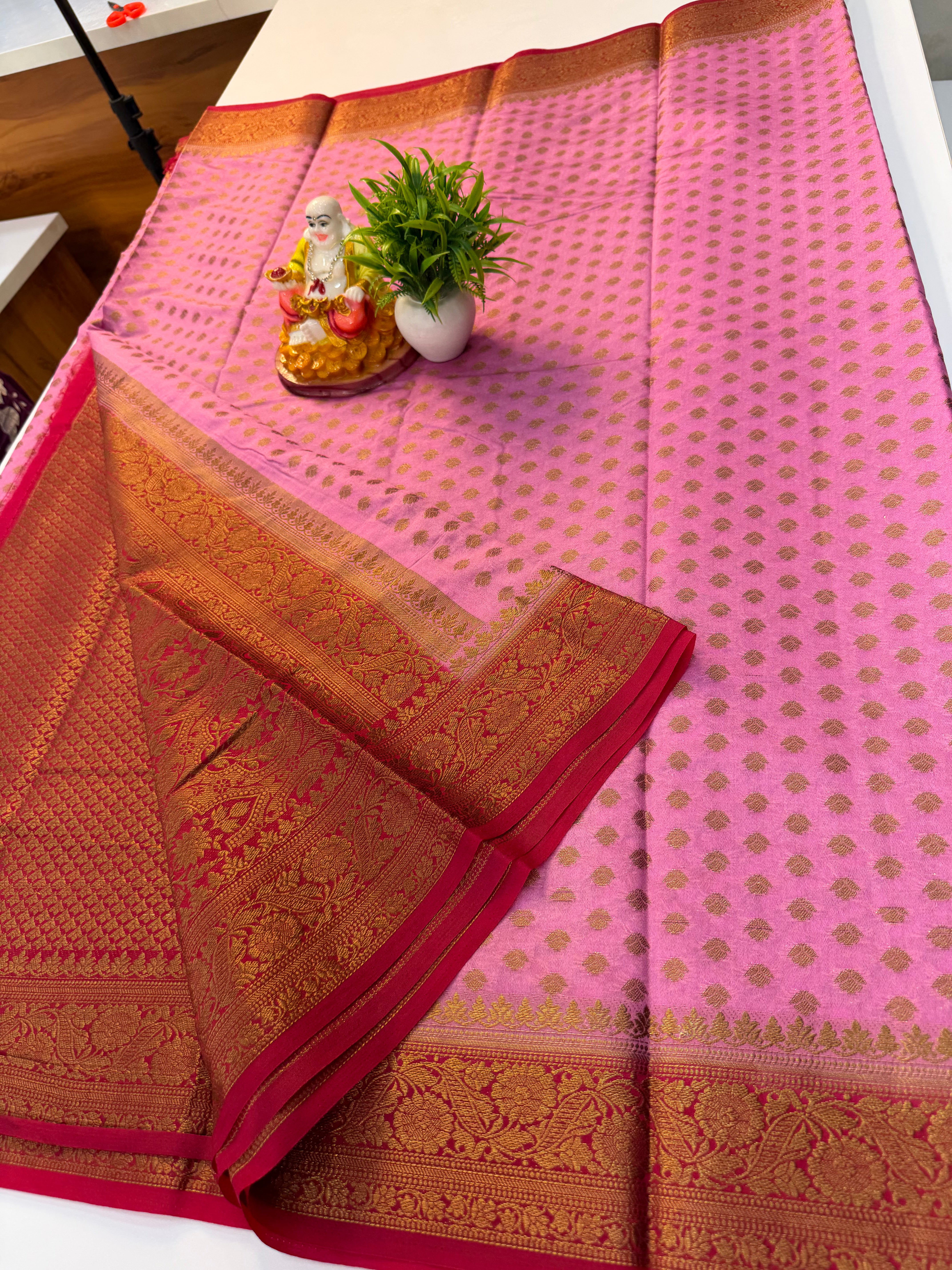 Premium Varmala Silk Saree with Elegant Buttas | Rich Pallu | Brocade Blouse