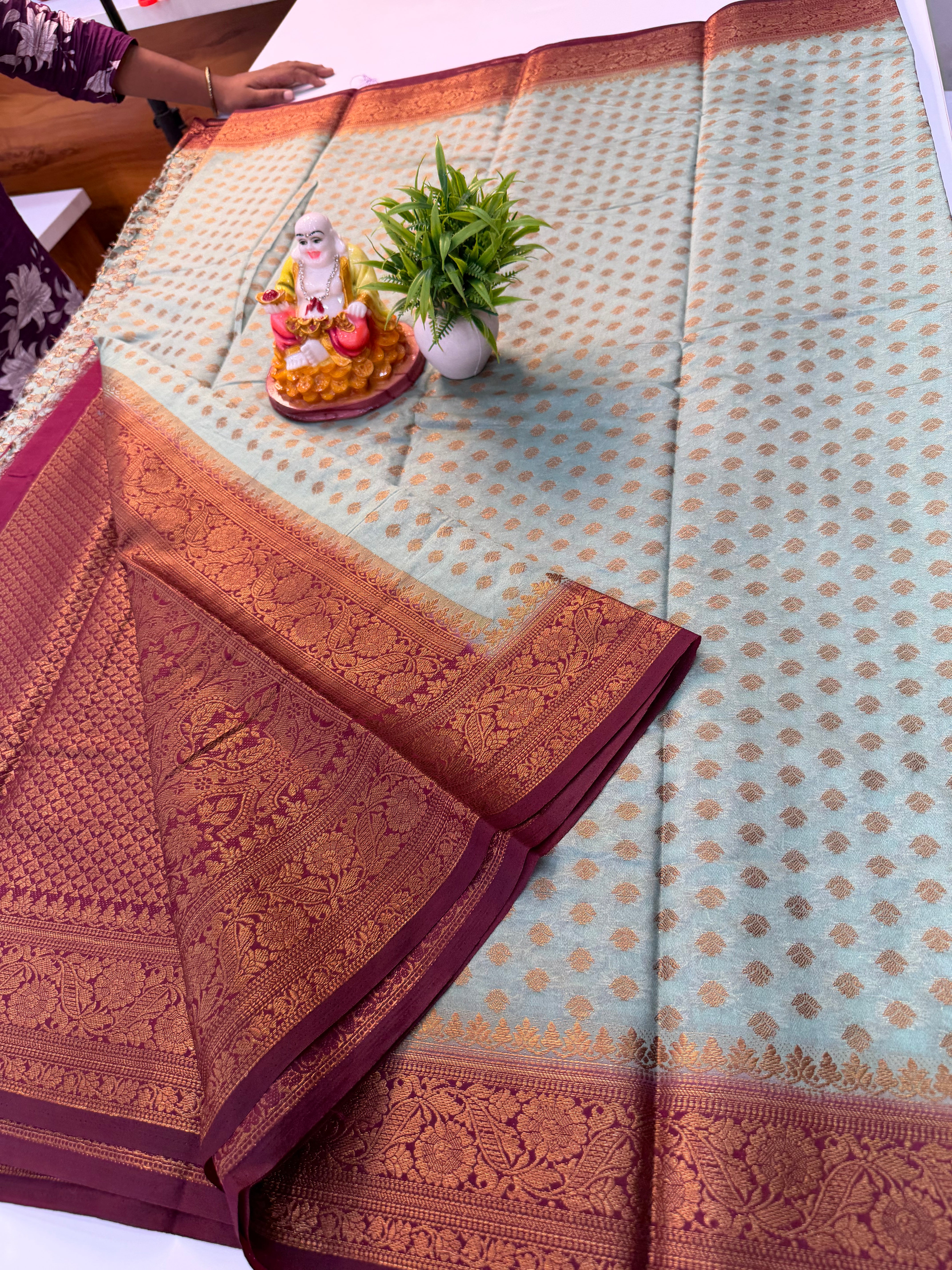 Premium Varmala Silk Saree with Elegant Buttas | Rich Pallu | Brocade Blouse
