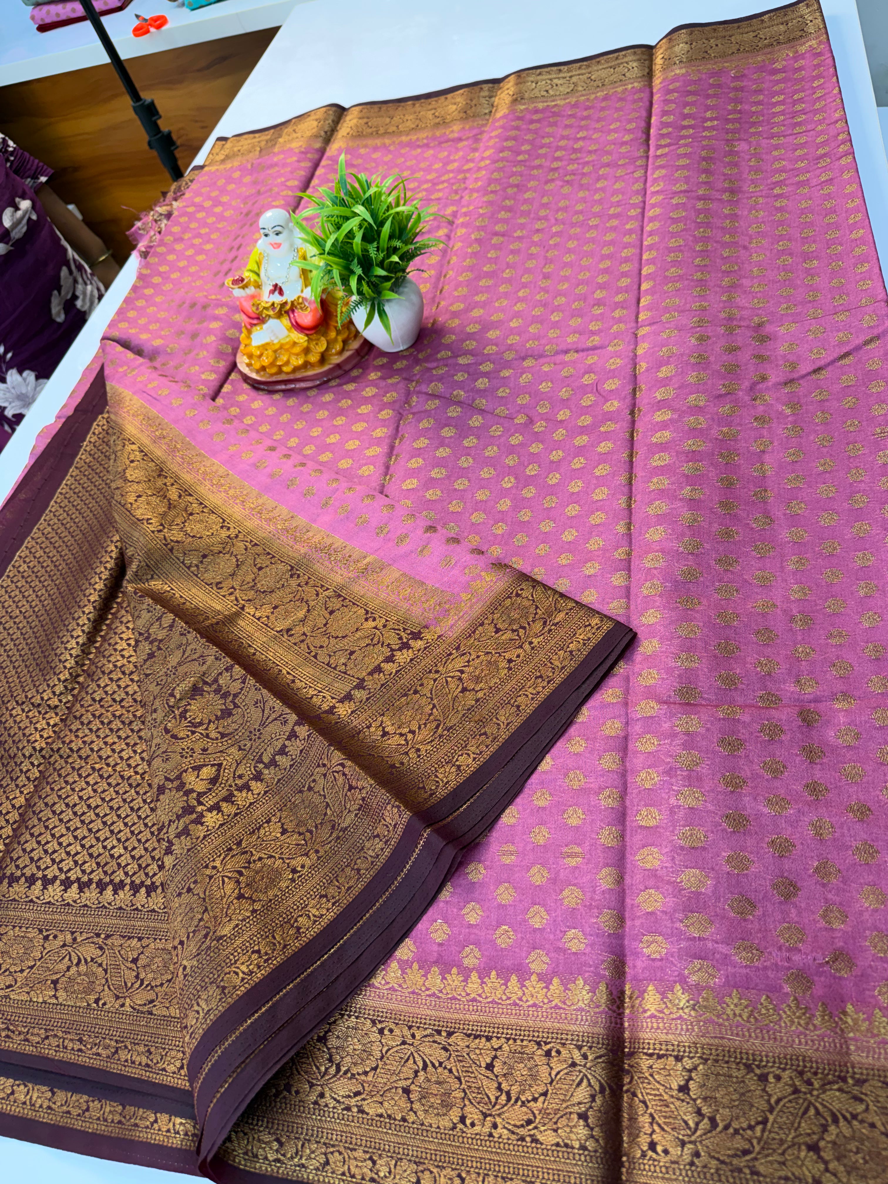 Premium Varmala Silk Saree with Elegant Buttas | Rich Pallu | Brocade Blouse