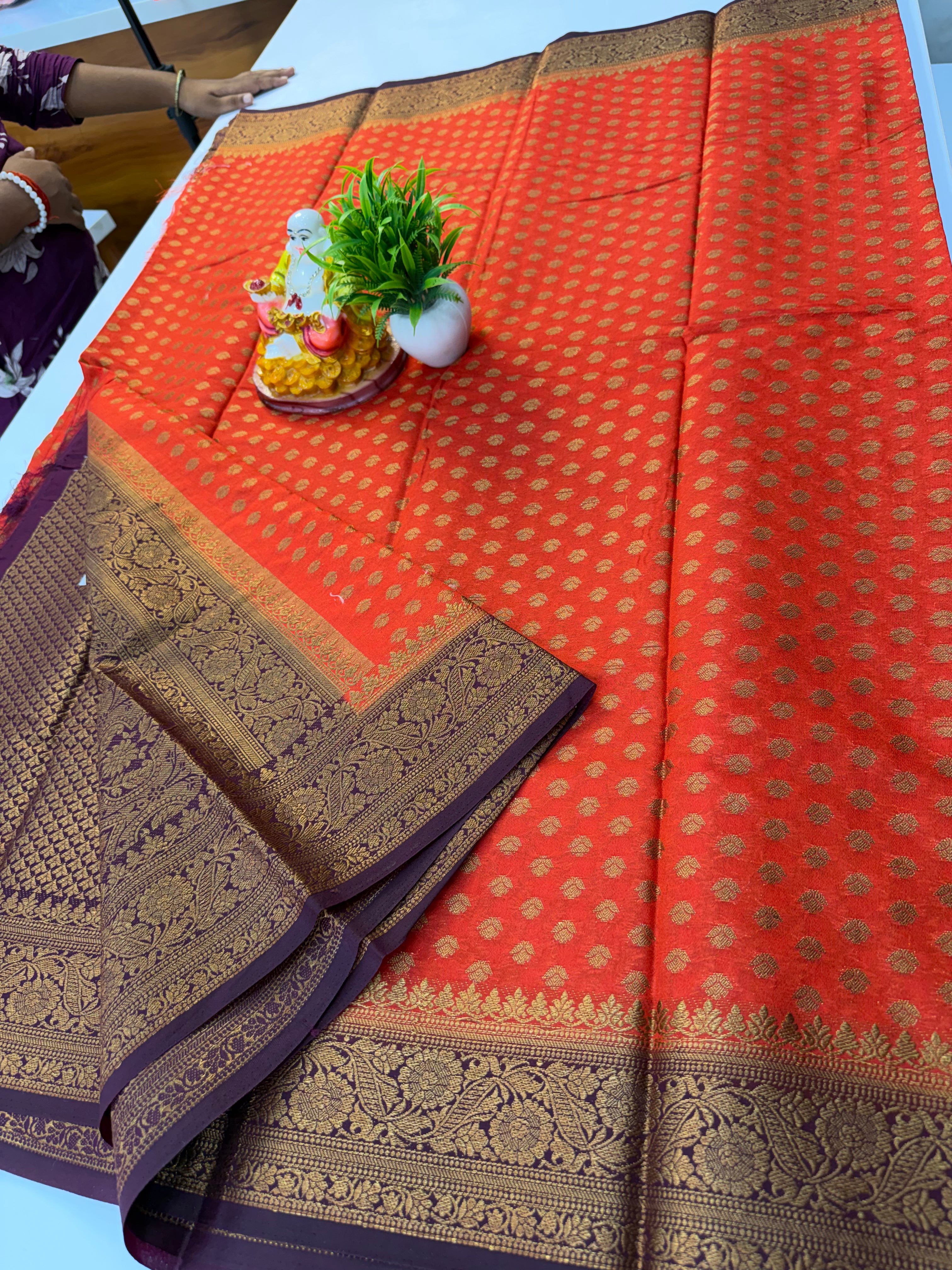 Premium Varmala Silk Saree with Elegant Buttas | Rich Pallu | Brocade Blouse