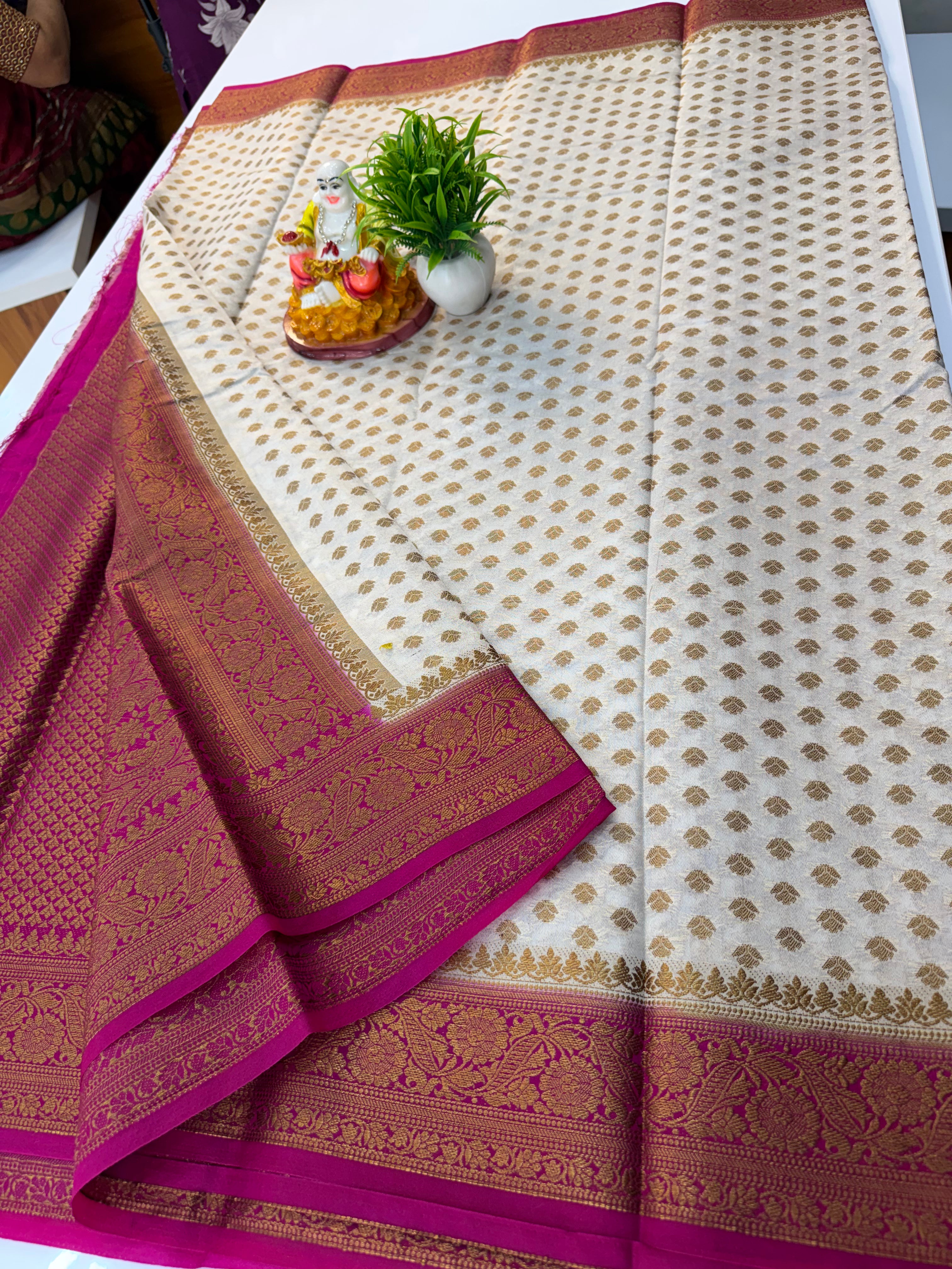 Premium Varmala Silk Saree with Elegant Buttas | Rich Pallu | Brocade Blouse