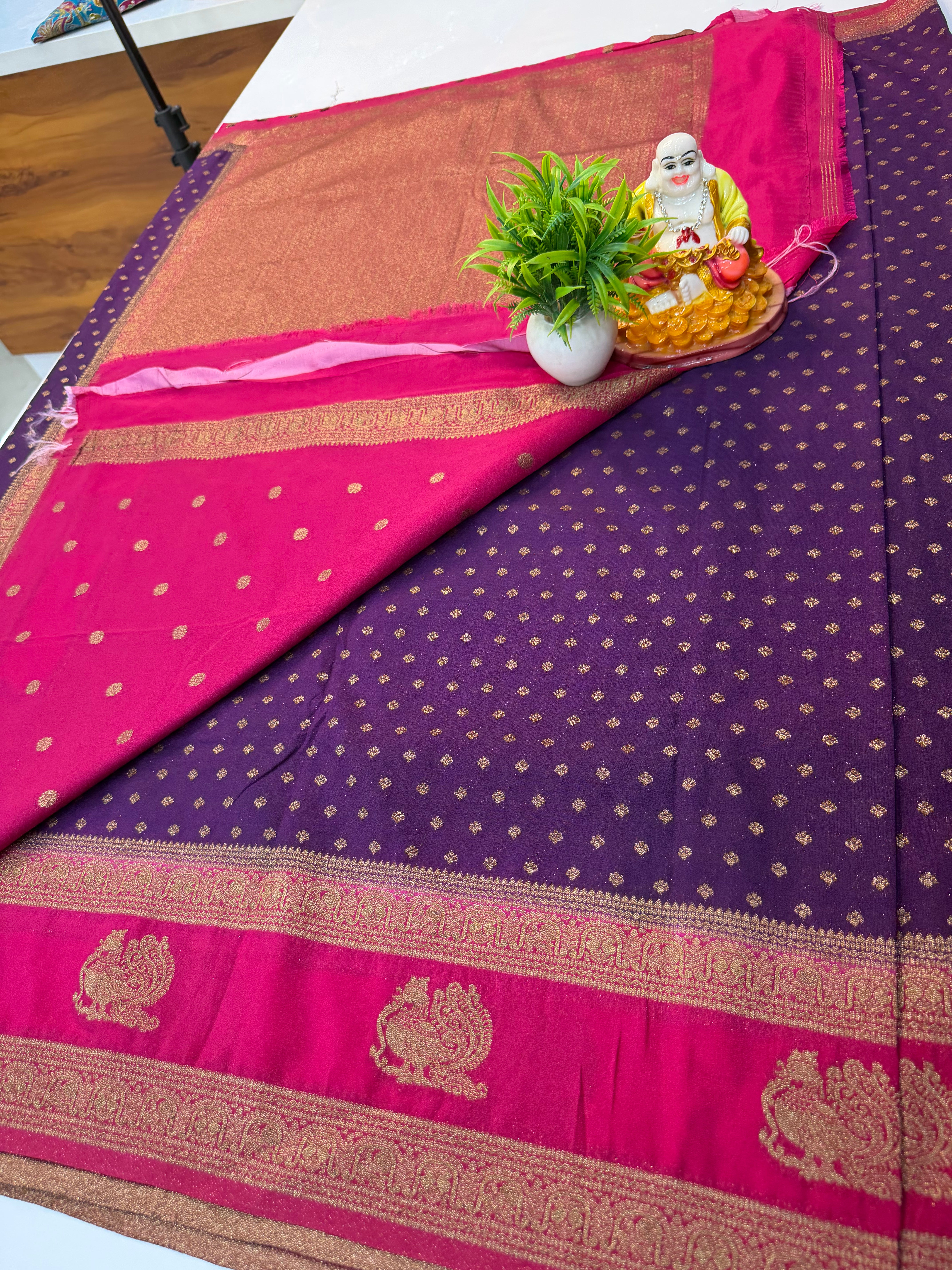 Premium Georgette Saree with Buttas | Rich Pallu & Butta Blouse | Padmavathi Silks and Sarees