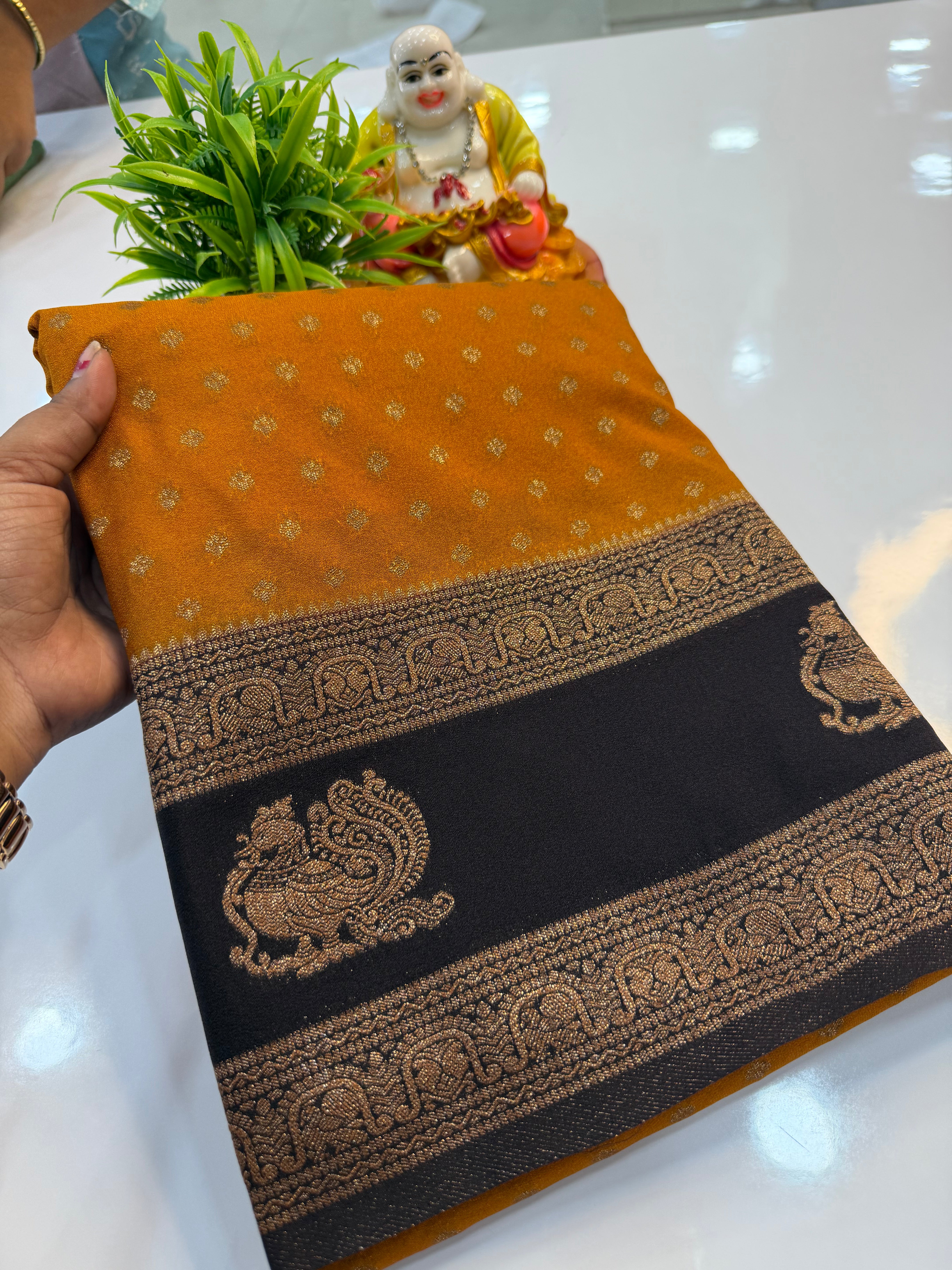 Premium Georgette Saree with Buttas | Rich Pallu & Butta Blouse | Padmavathi Silks and Sarees