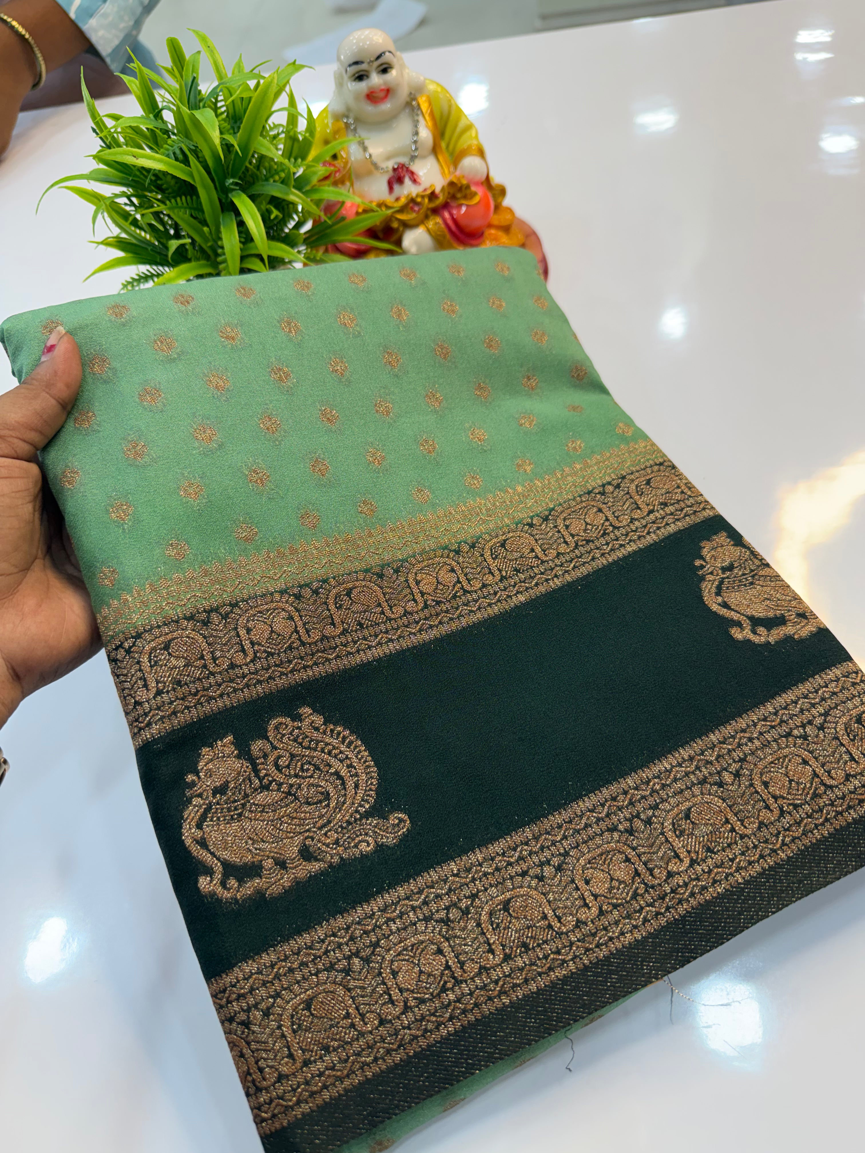 Premium Georgette Saree with Buttas | Rich Pallu & Butta Blouse | Padmavathi Silks and Sarees
