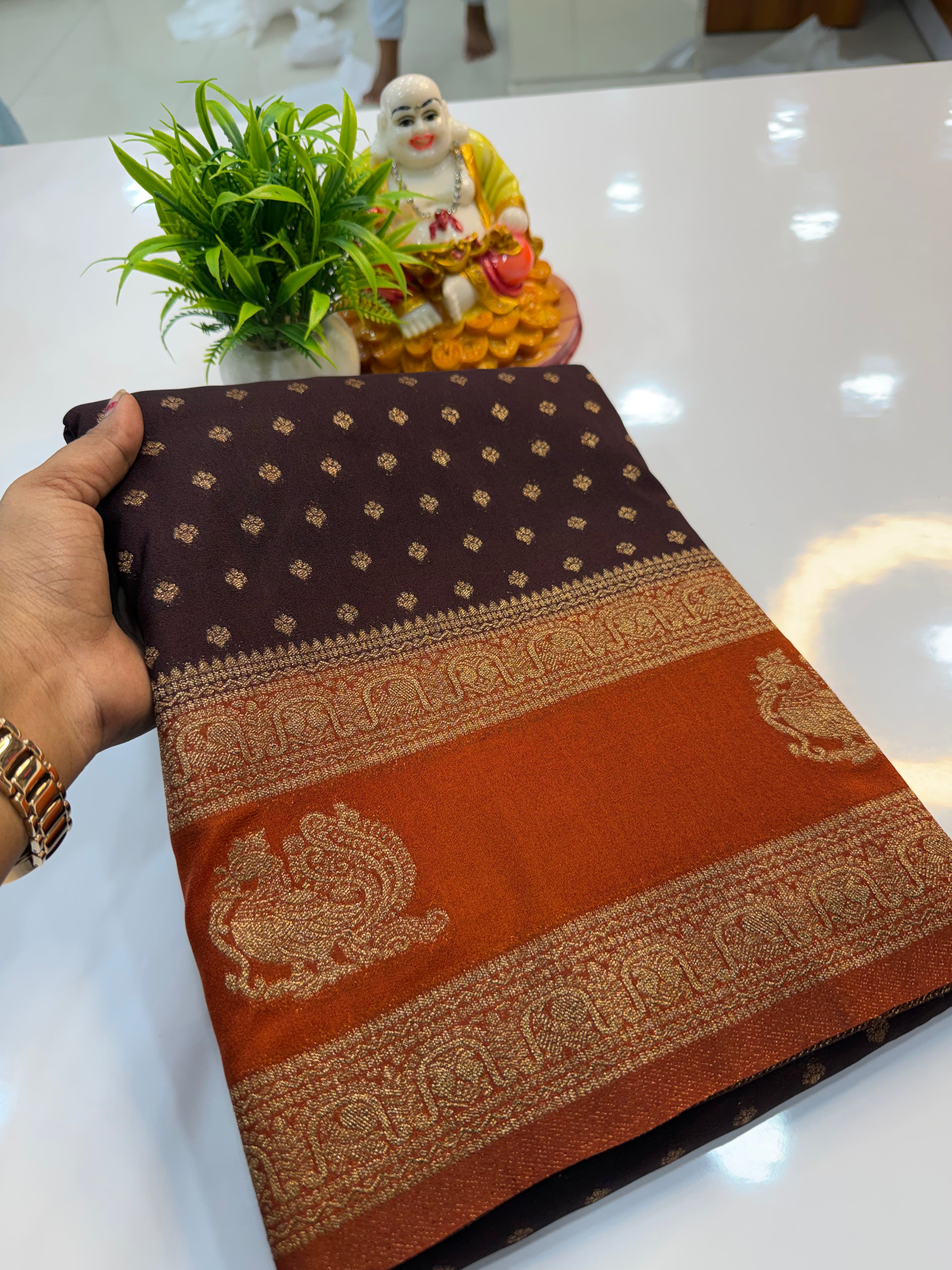 Premium Georgette Saree with Buttas | Rich Pallu & Butta Blouse | Padmavathi Silks and Sarees