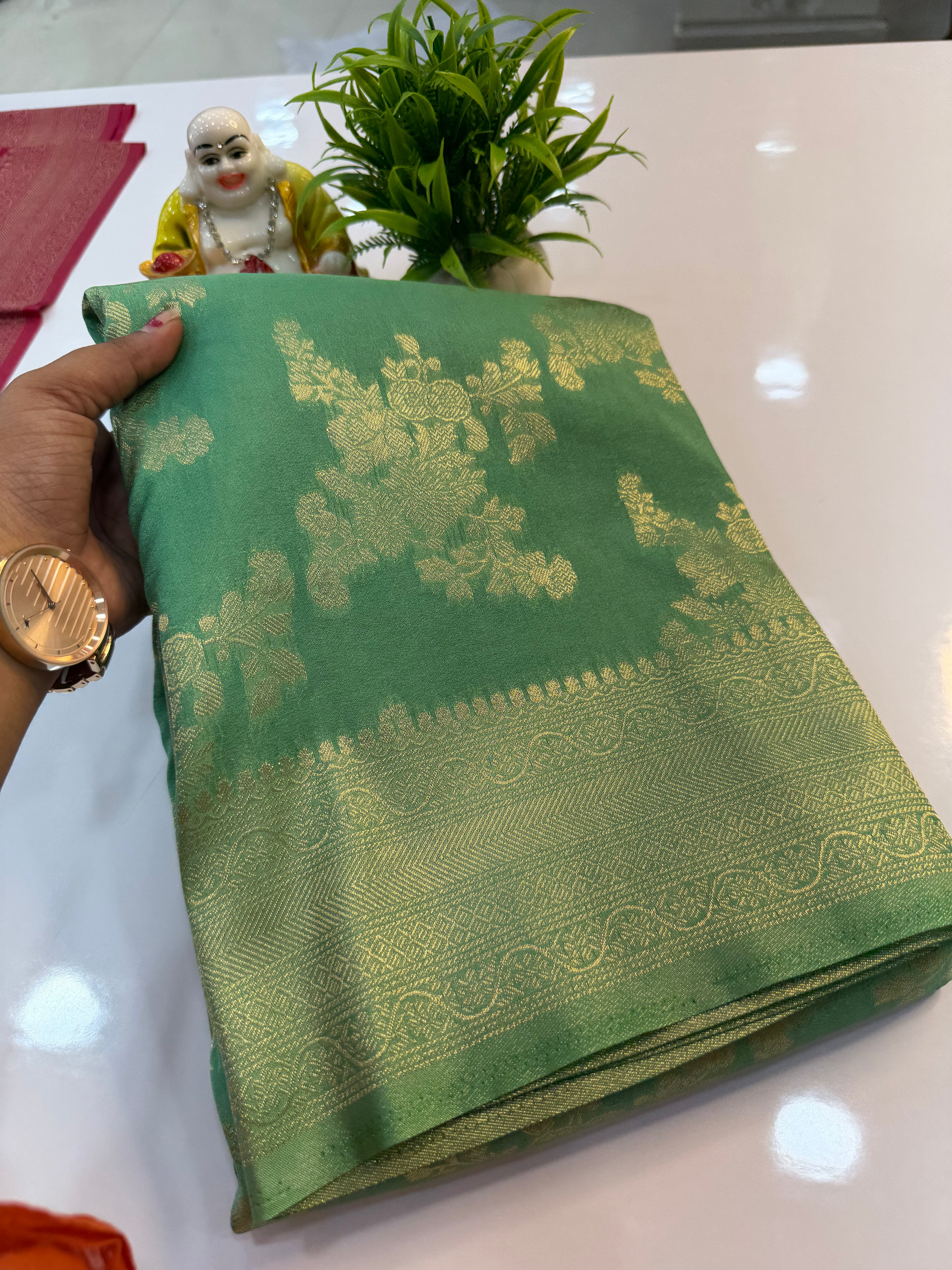 Georgette Saree with Jaal Pattern | Rich Pallu & Butta Blouse
