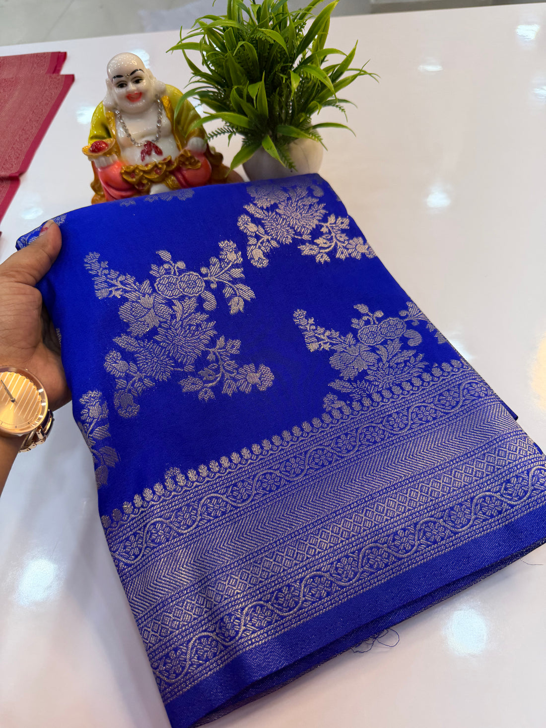 Georgette Saree with Jaal Pattern | Rich Pallu & Butta Blouse