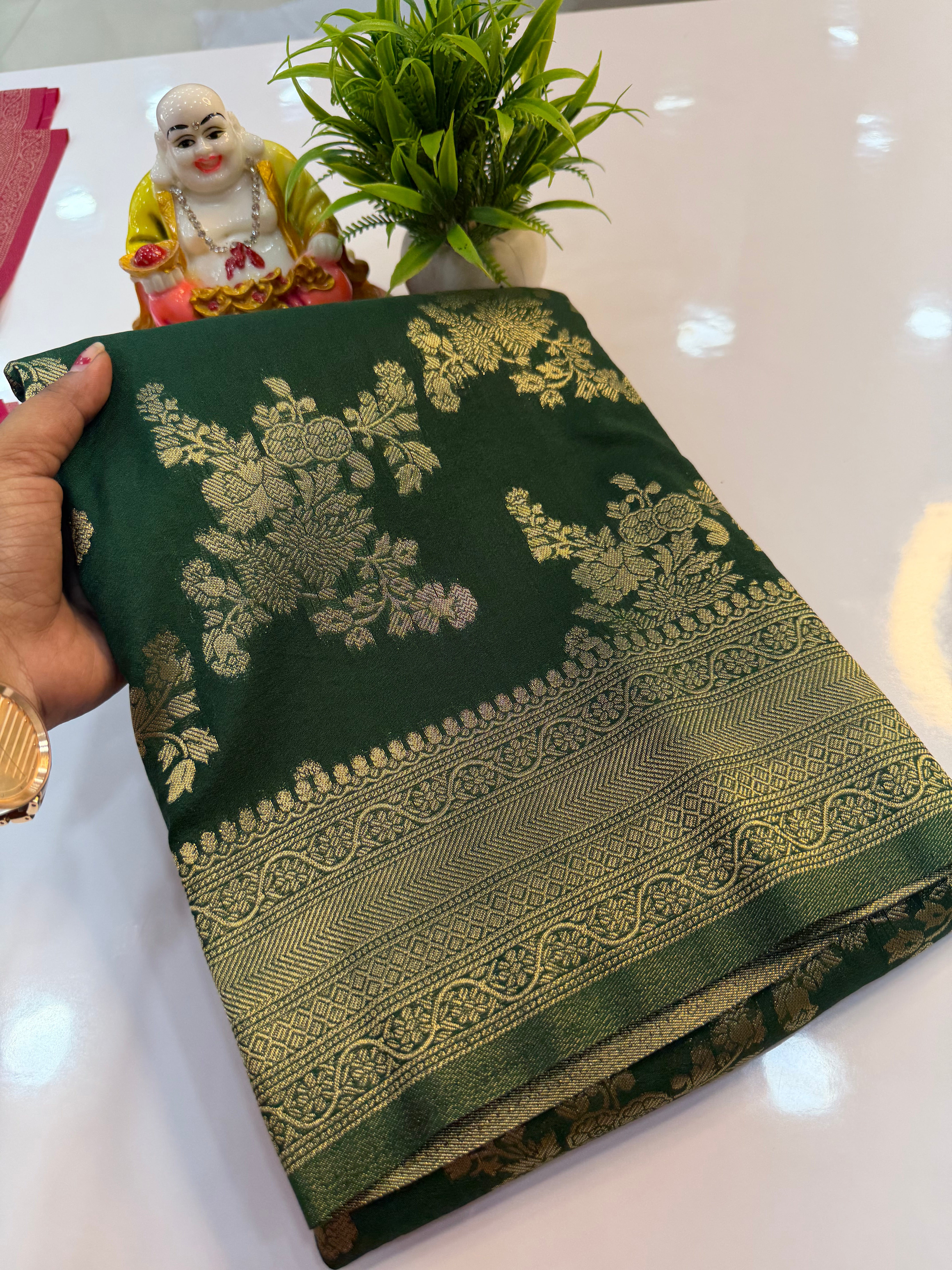 Georgette Saree with Jaal Pattern | Rich Pallu & Butta Blouse