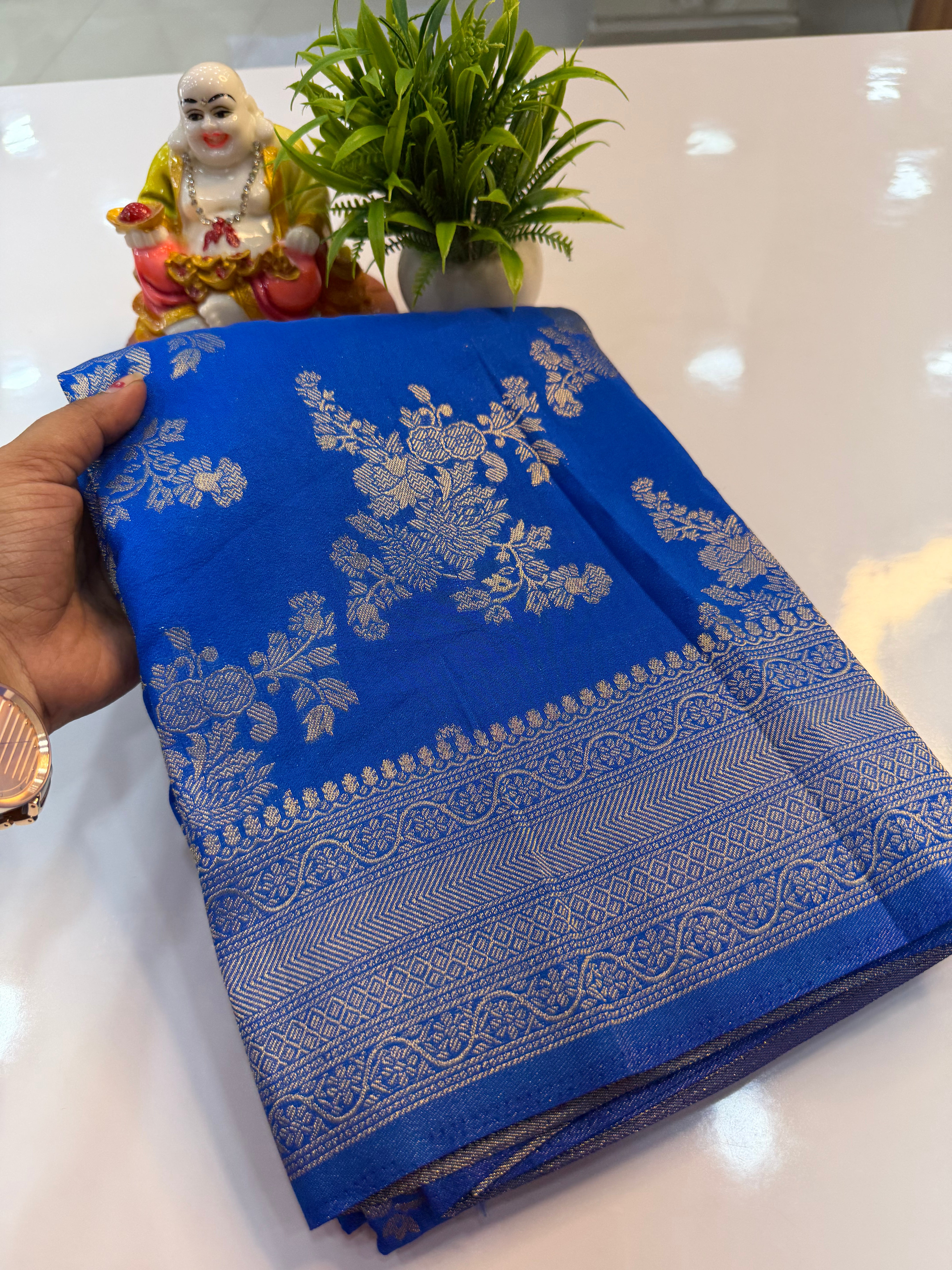 Georgette Saree with Jaal Pattern | Rich Pallu & Butta Blouse