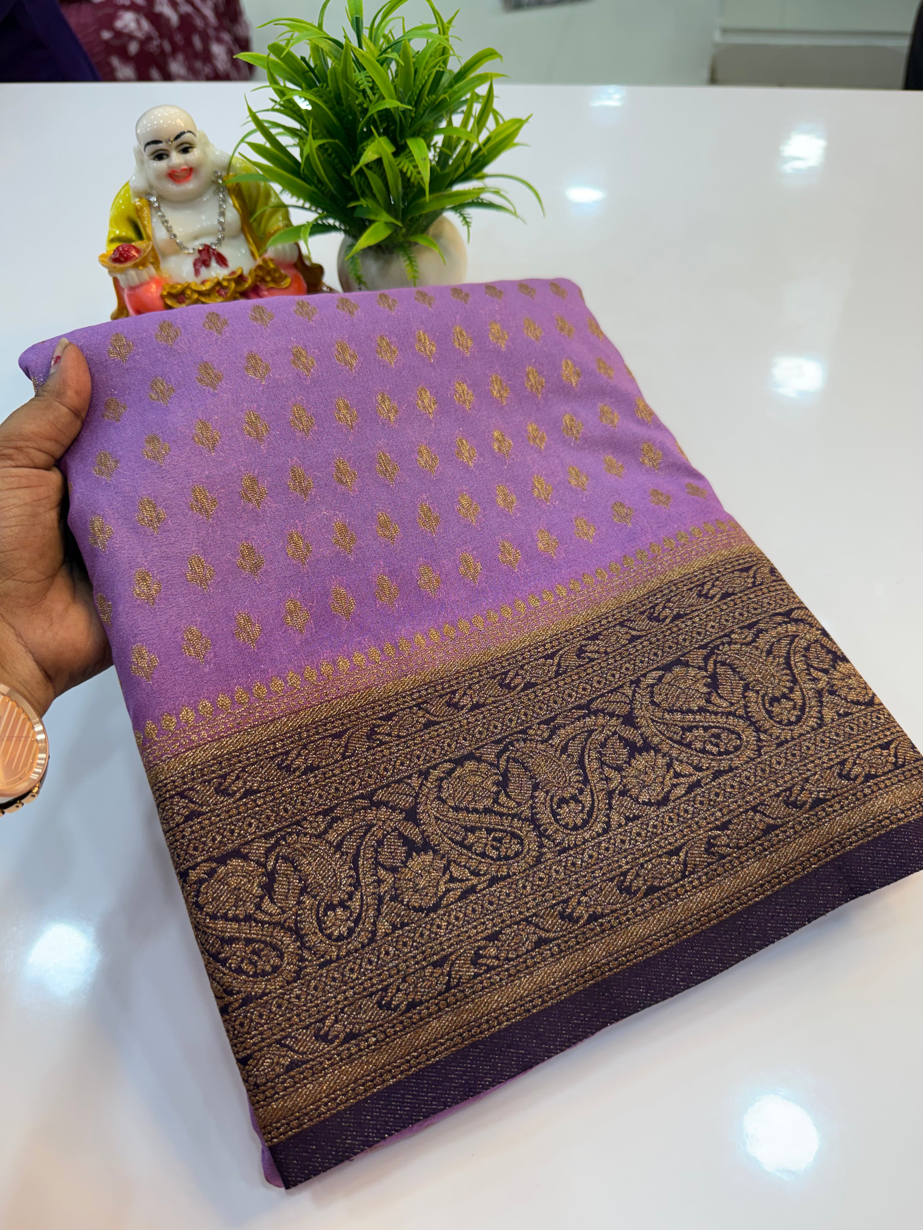 Premium Georgette Saree with Buttas | Rich Pallu & Butta Blouse